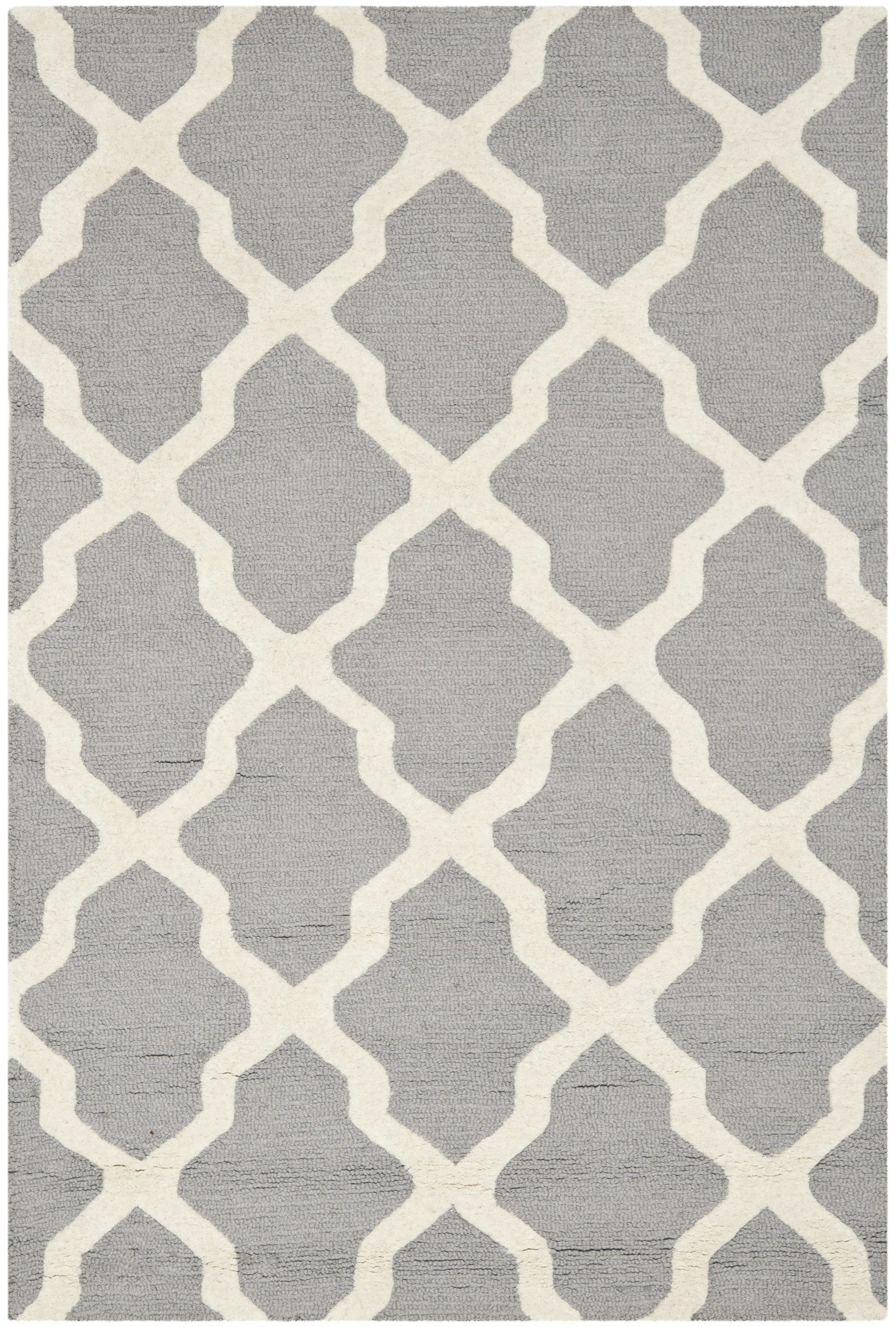 CAMBRIDGE - Tapis de salon interieur en argent & ivoire, 122 x 183 cm