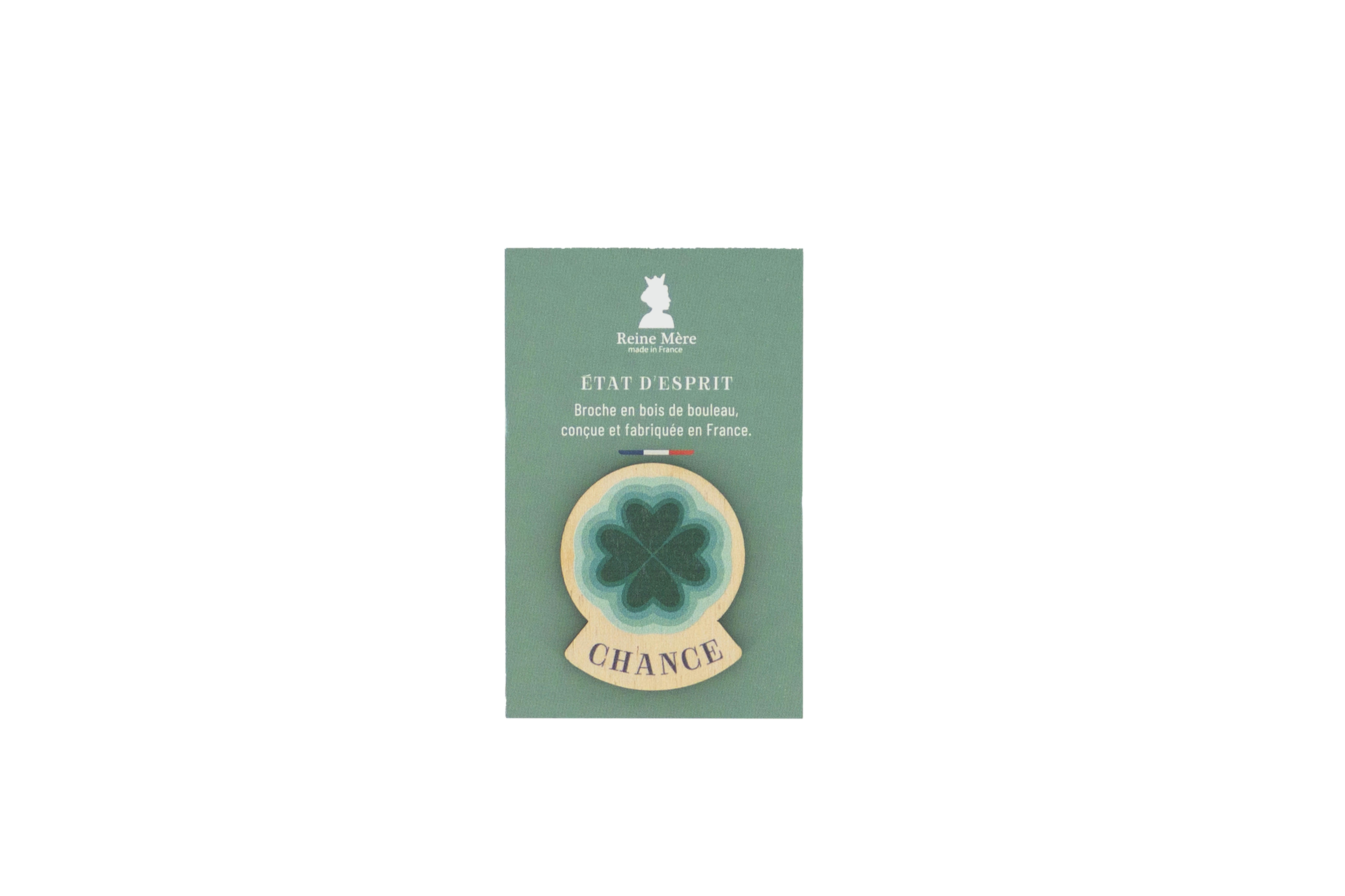- Broche magnétique en bois Chance