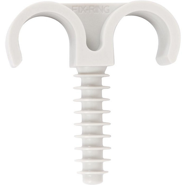Collier cheville plastique blanc double - Tube Diamètre 20 mm - Vendu par 100 - Fix-Ring - ING Fixation