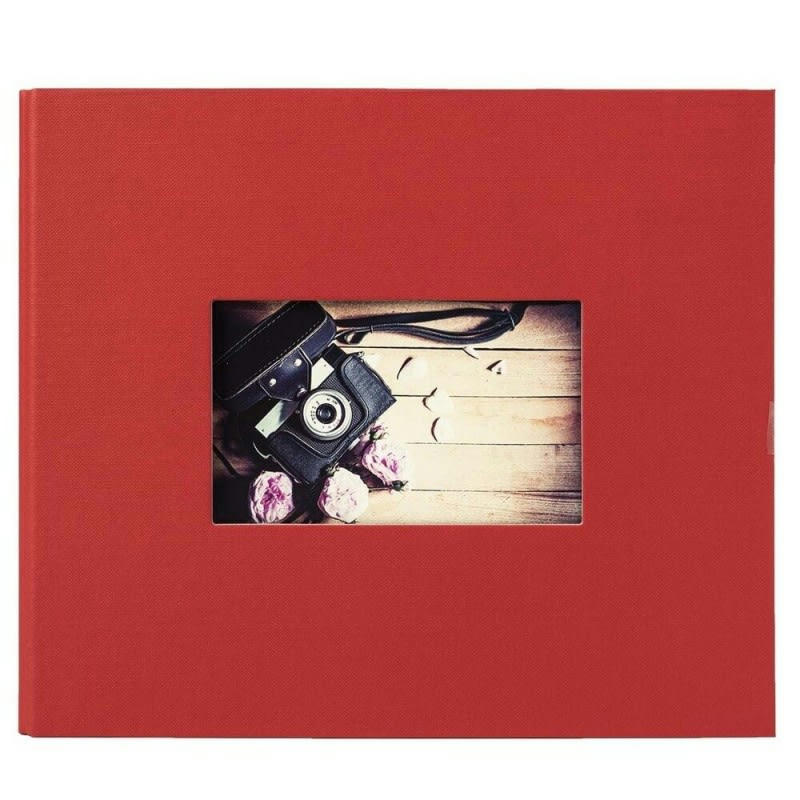 STUDIO - Album photo traditionnel rouge 60 pages 120 photos 10x15