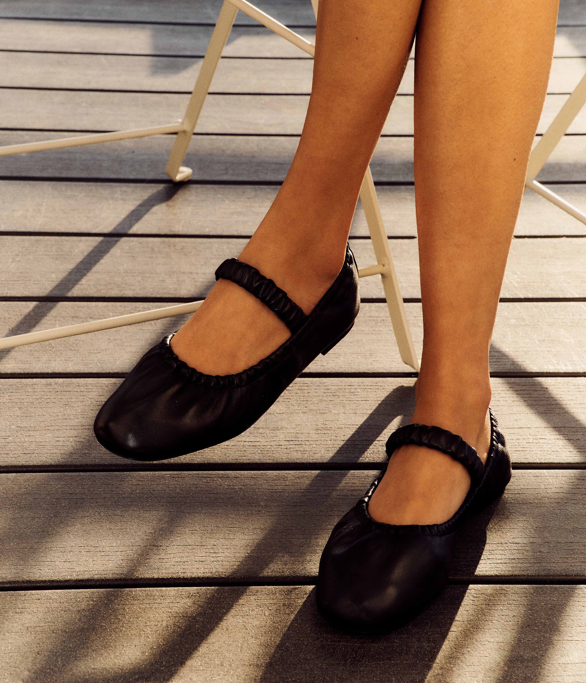 Ballerines en cuir noir Liora