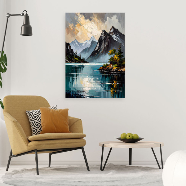 Feeby Obraz do salonu sypialni, Krajobraz Jezioro Góry Natura 40x60
