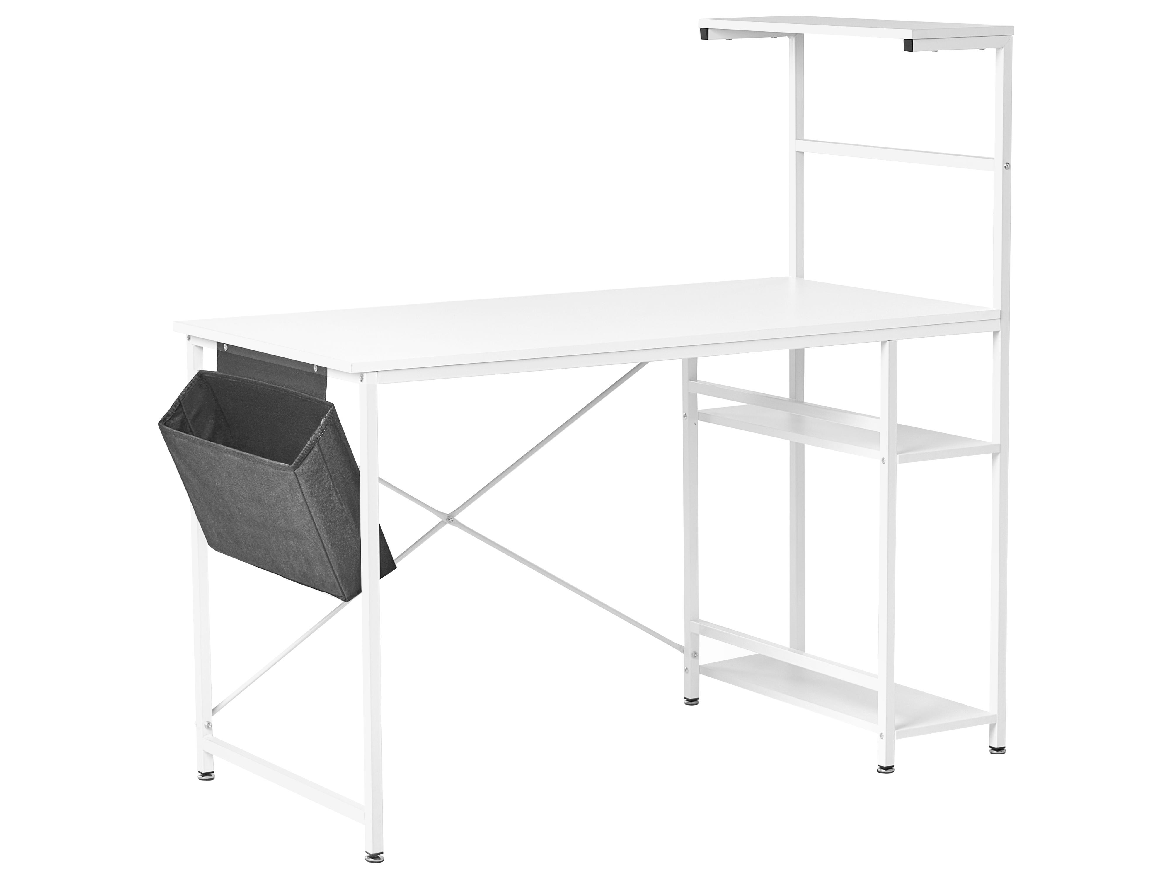 Home Office Desk ARAMINGO White 120 cm 60 cm with Storage