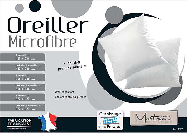Lot De 2 Oreillers Blancs Maxi Volume - 50 x 70 - 17025