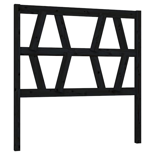 NNEVL Bed Headboard Black 96x4x100 cm Solid Wood Pine