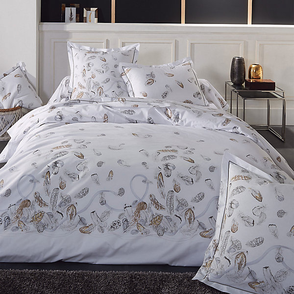 Drap plat 240x310 cm Percale pur coton PLUMES