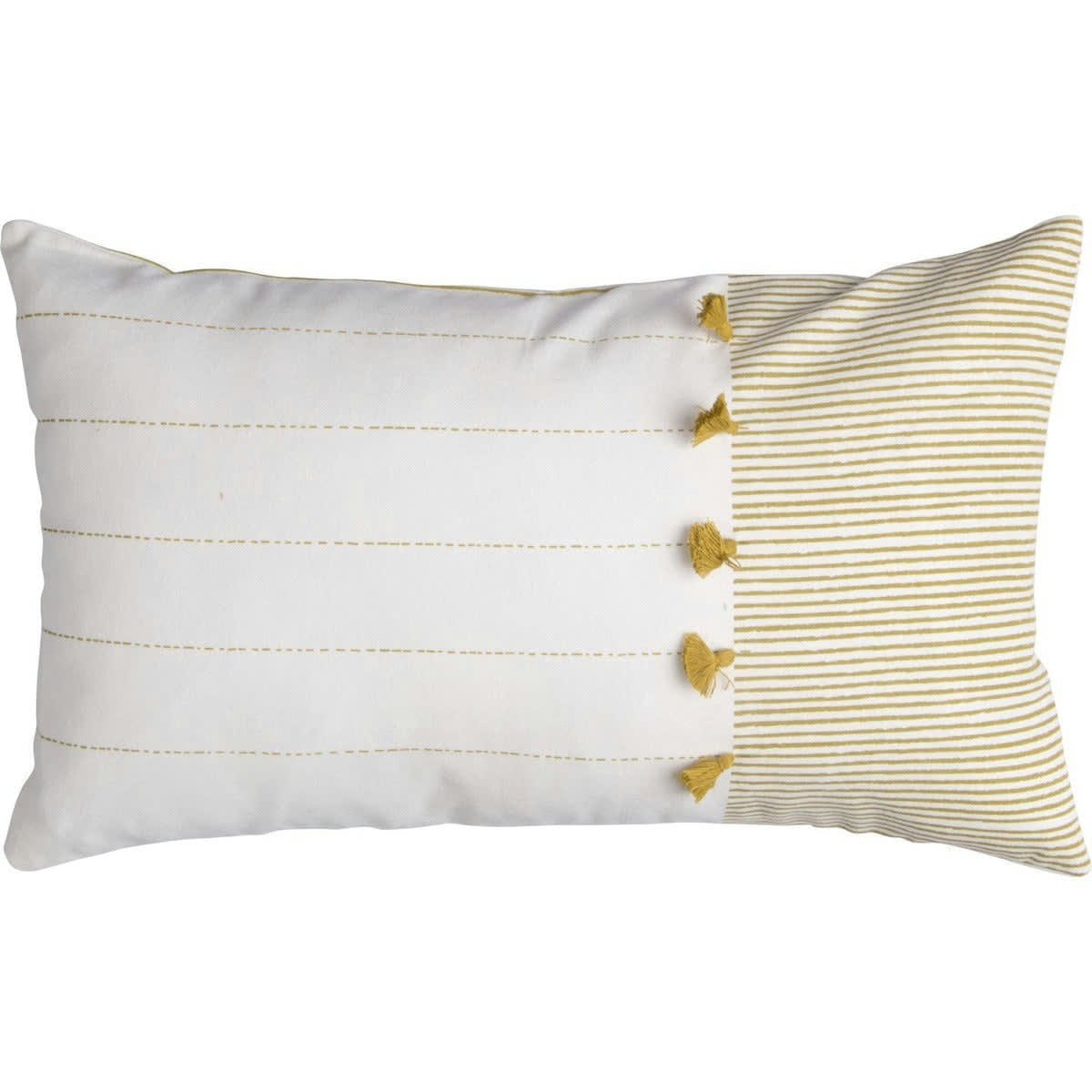 PINSTRIPE - Housse de coussin coton  50x30 jaune zeste