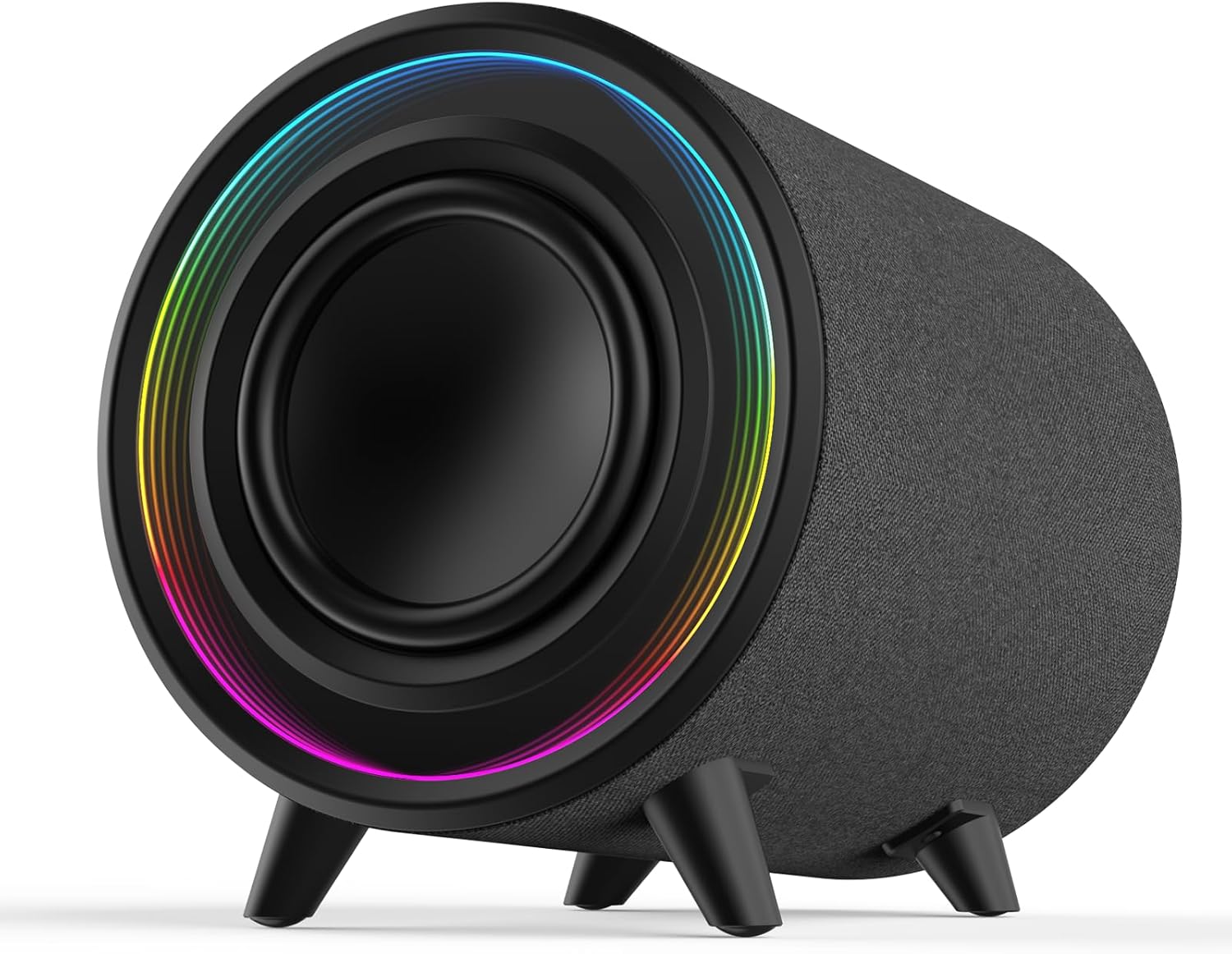 LITTOAK Powered Subwoofer, 100W Peak Sub with DSP, 6.5’’ Subs with Infinity Mirror - 3D Tunnel Light, 6 LED Home Theater Subwoofers, 40Hz-250Hz, Class-D Amp, Low Pass dial, Phase Switch