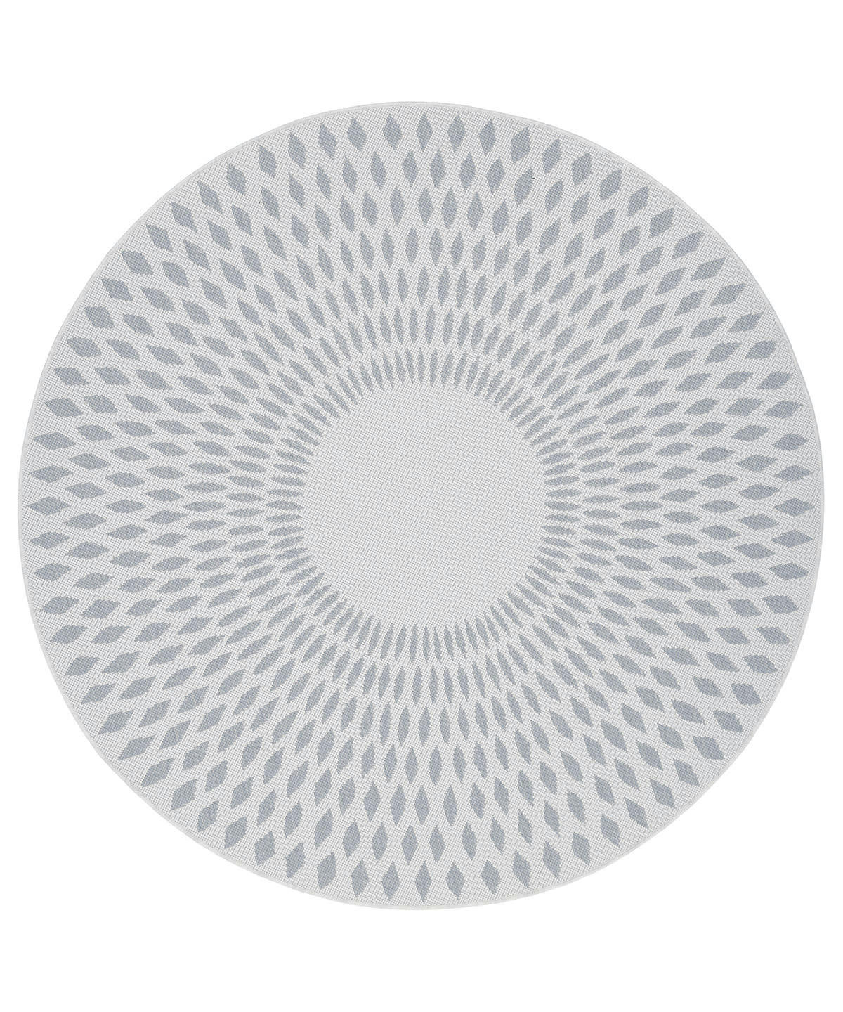 ILLUSION GRIS - Tapis intérieur extérieur rond losanges Gris 160x160, OEKO-TEX®