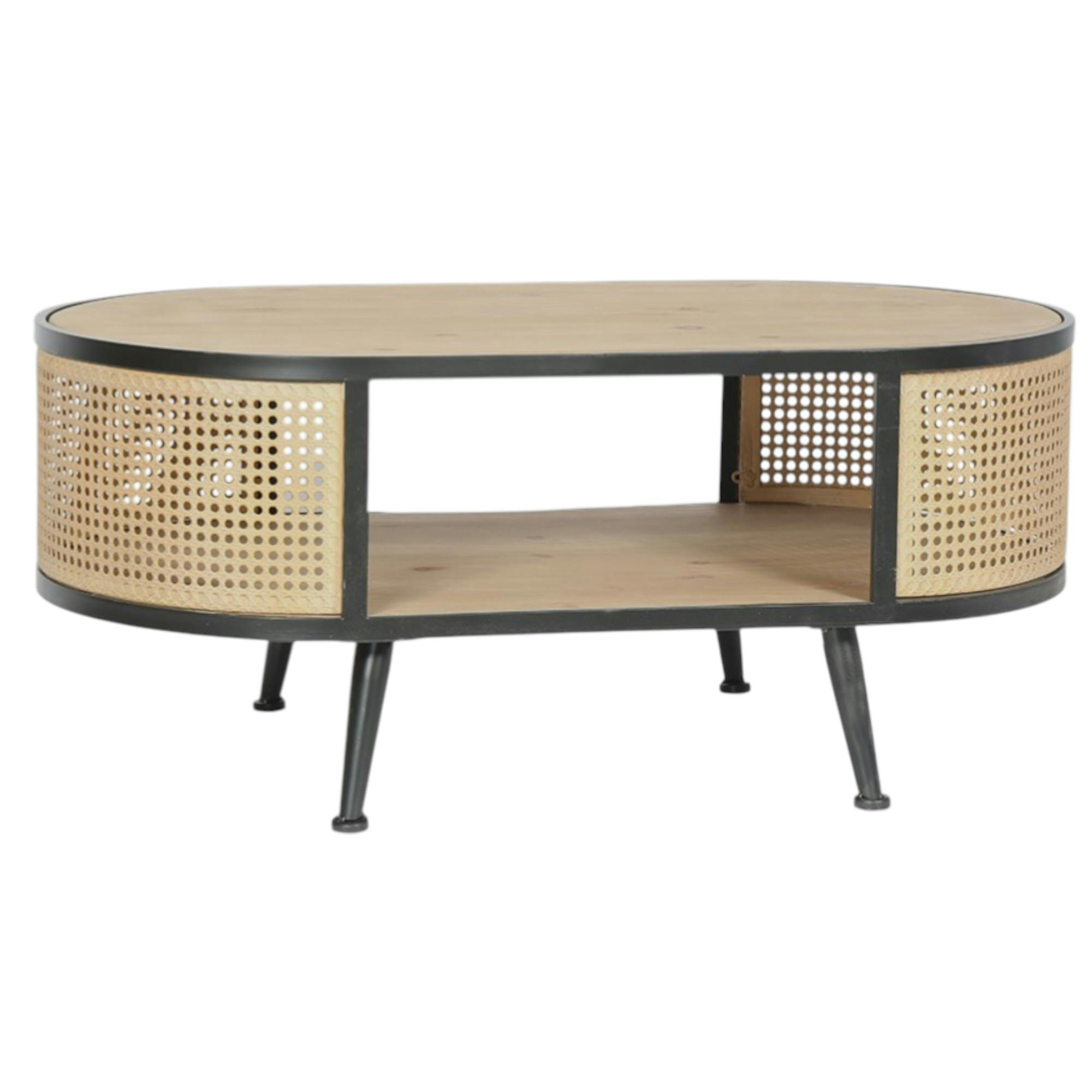 Table basse en cannage métallique HAAG