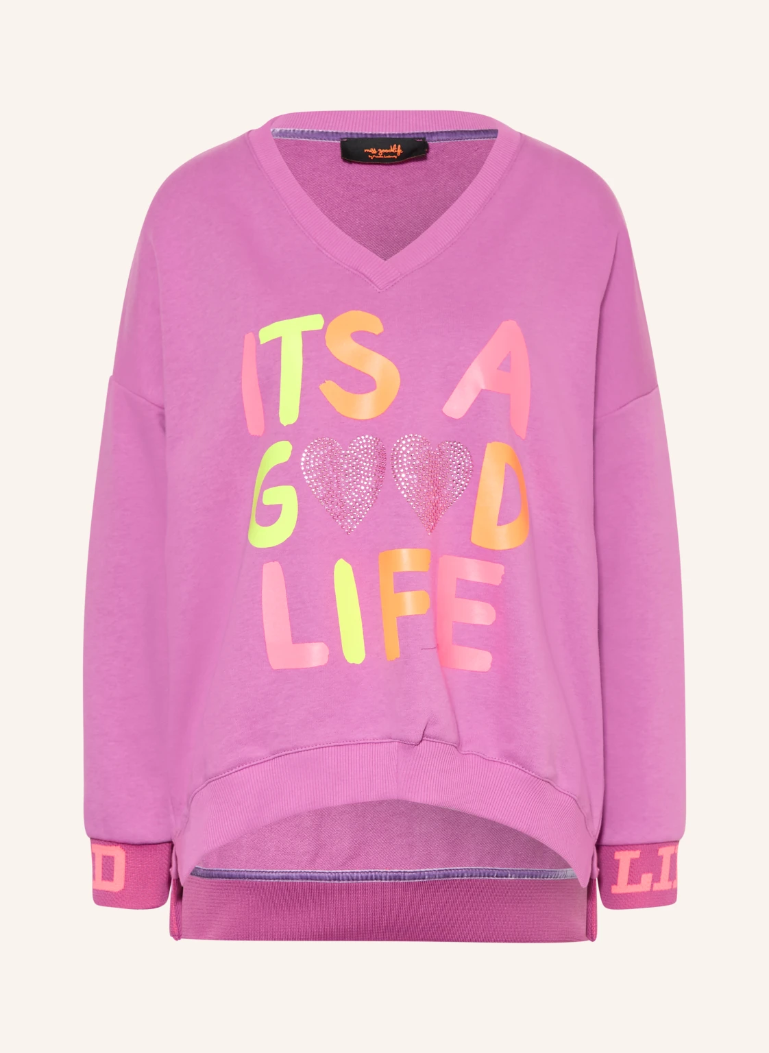 miss goodlife Sweatshirt mit Schmucksteinen