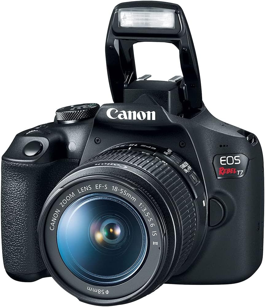 Canon EOS Rebel T7 DSLR Camera | 24.1MP APS-C CMOS Sensor with DIGIC 4+ Image Processor | Built-in Wi-Fi & NFC | EF Lens Compatible Beginner Photography Camera Kit with Shoulder Bag and 64GB Card