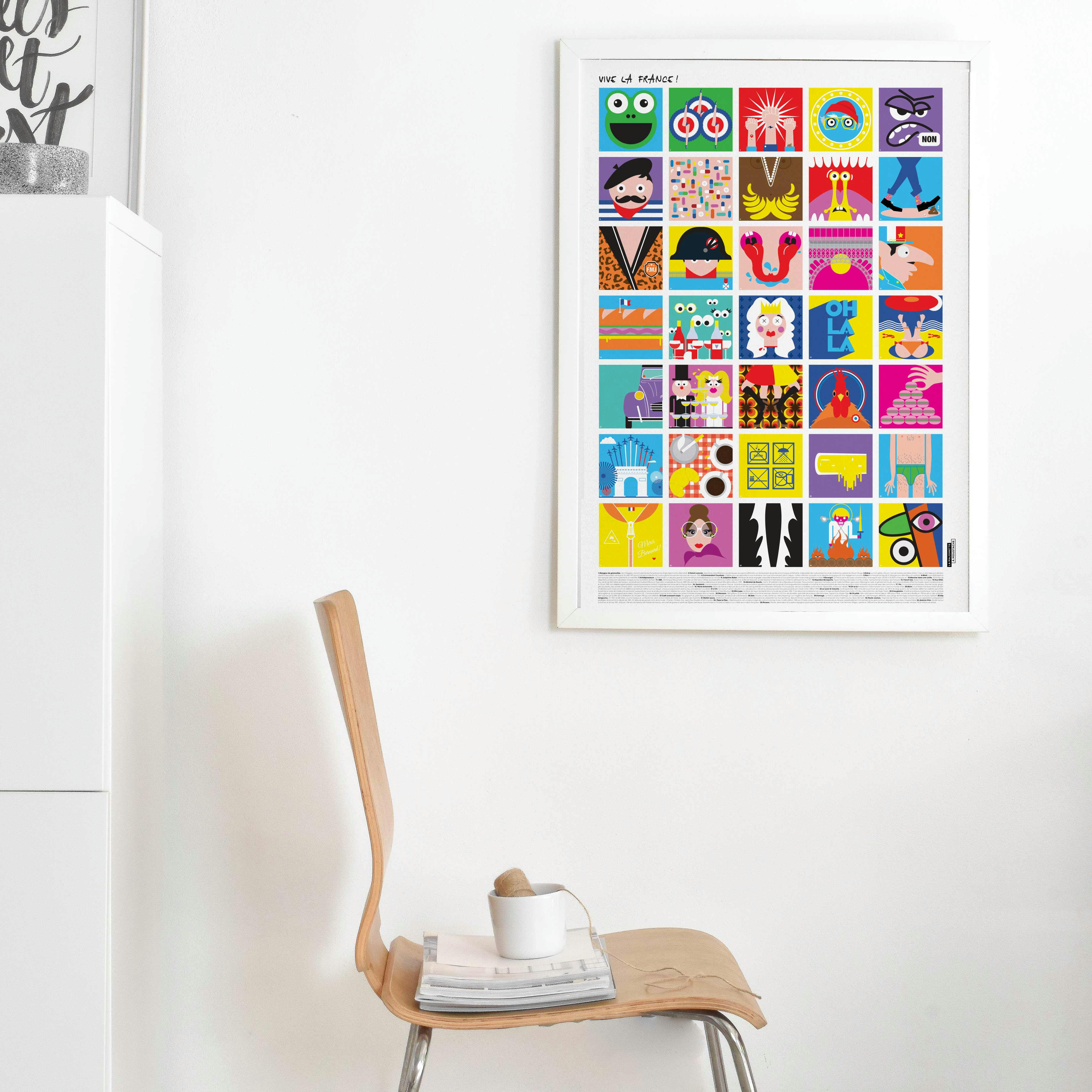 - Affiche d'art vive la France ! 50 X 70 cm