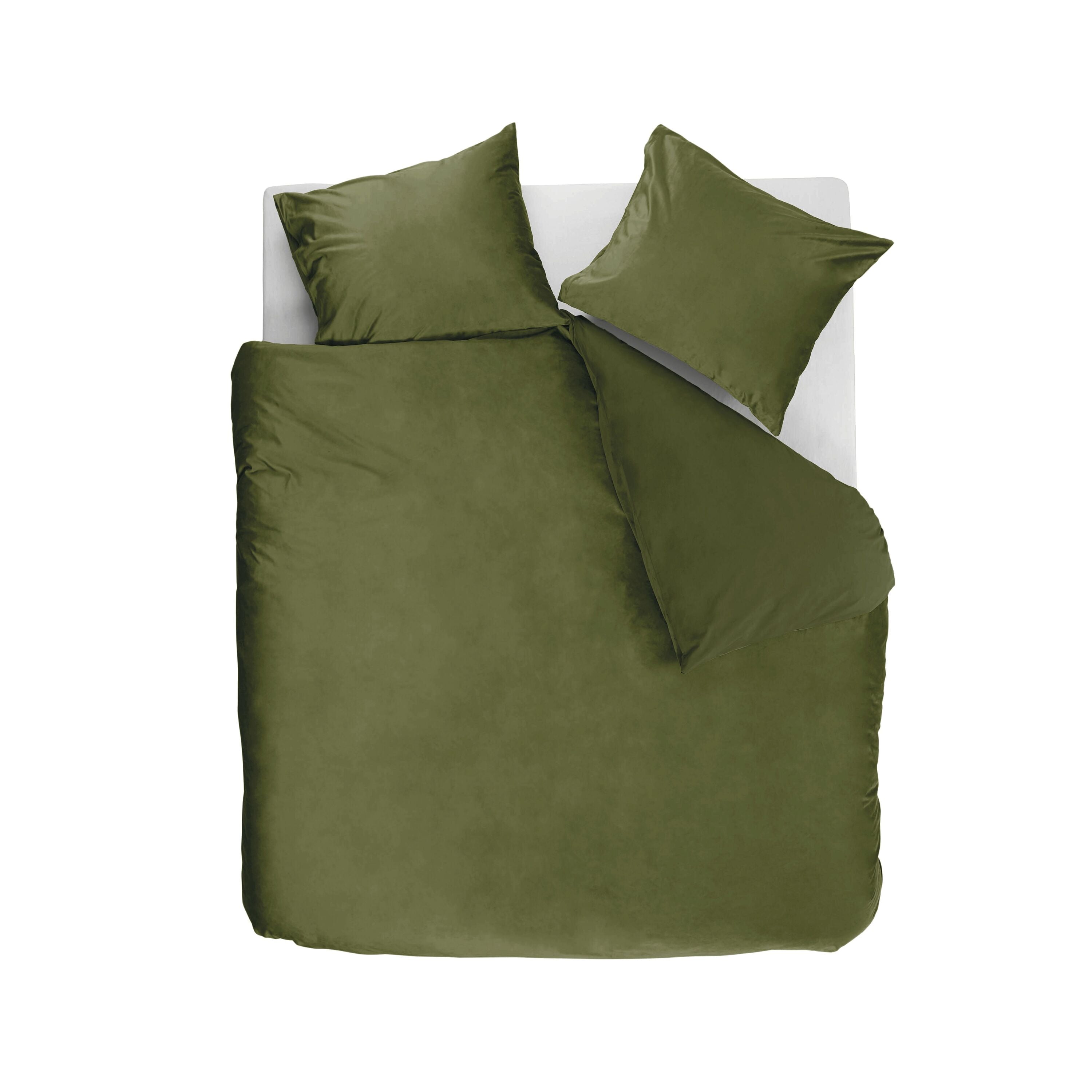 Ambiante Velvety Dekbedovertrek 200 x 200/220 cm - Groen