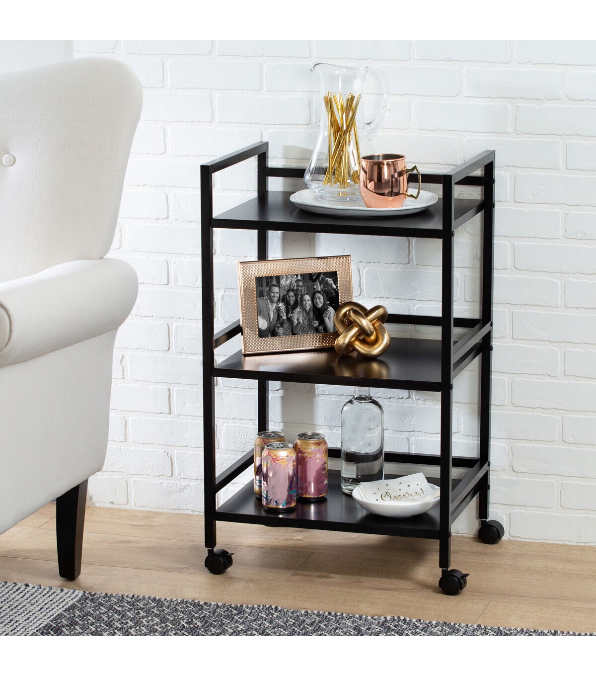 Honey Can Do 31 Black Metal Multi Purpose Rolling Cart 30lbs