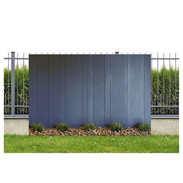 Brise vue balcon JARDINIERE BLEUE, H.2 x L.3 m, 100% occultant, Made in France par Scenolia   kit de fixation offert
