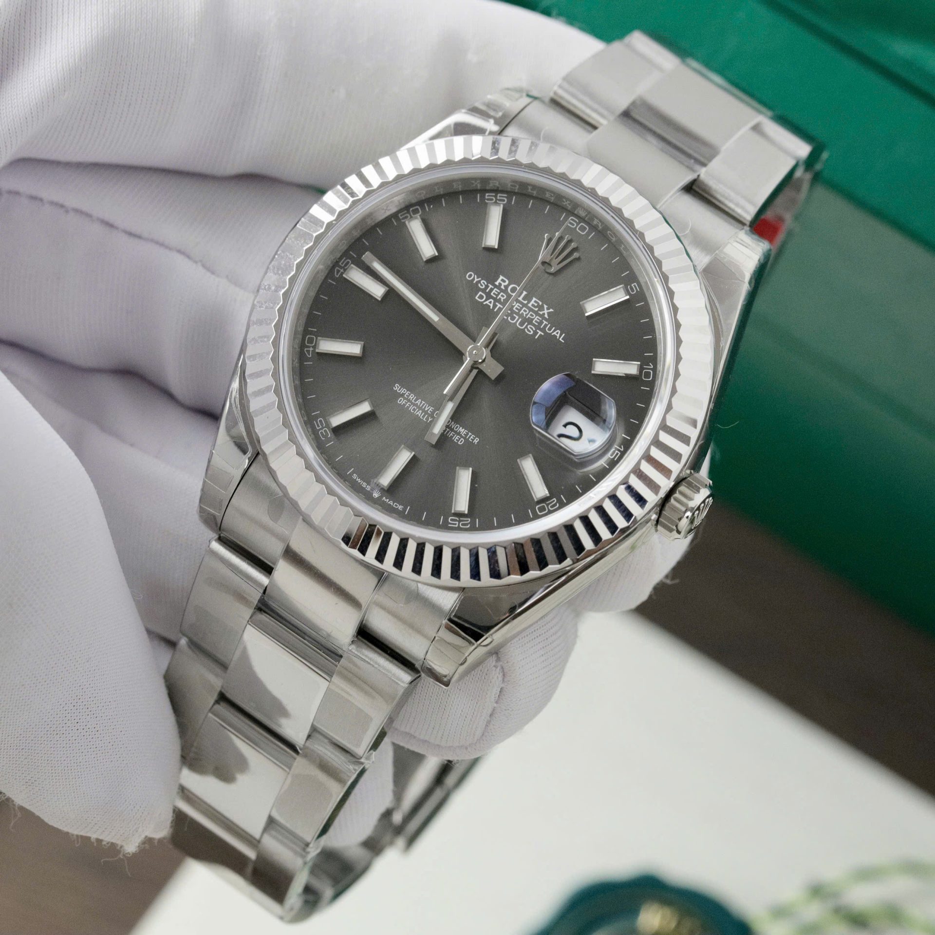 Rolex Datejust 126334 904L Steel Grey Dial 41mm Oyster Super Clone