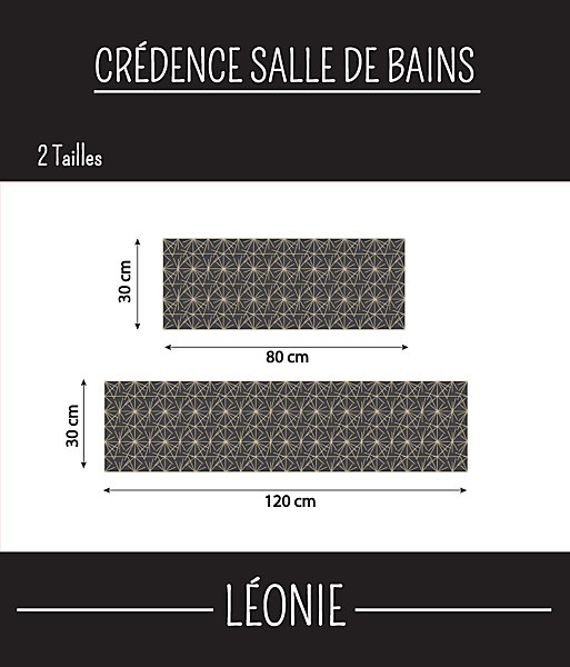 Crédence salle de bain LEONIE 80 cm 30 cm Ma Nouvelle Déco