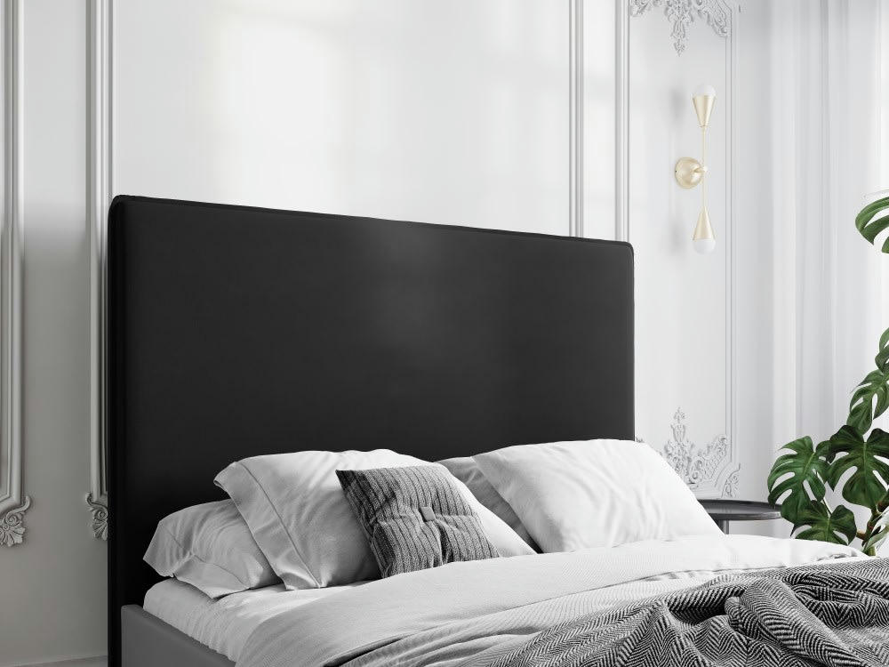 PROVENCE - Tête de lit en velours noir 120x160x10