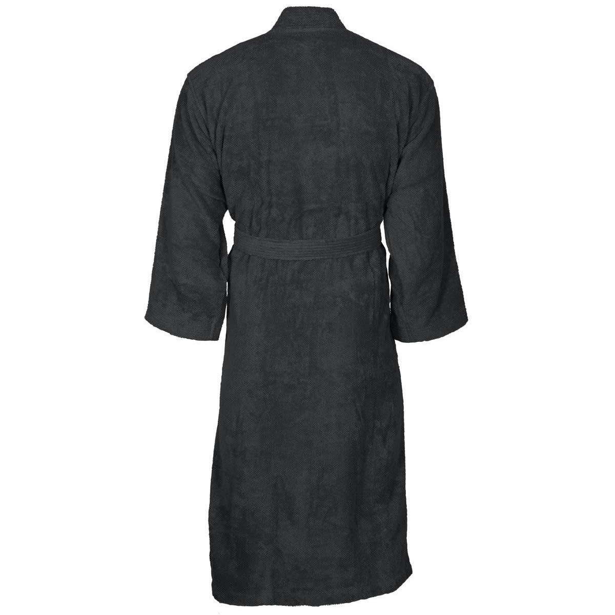 LUXURY - Peignoir col kimono en coton  Anthracite XL