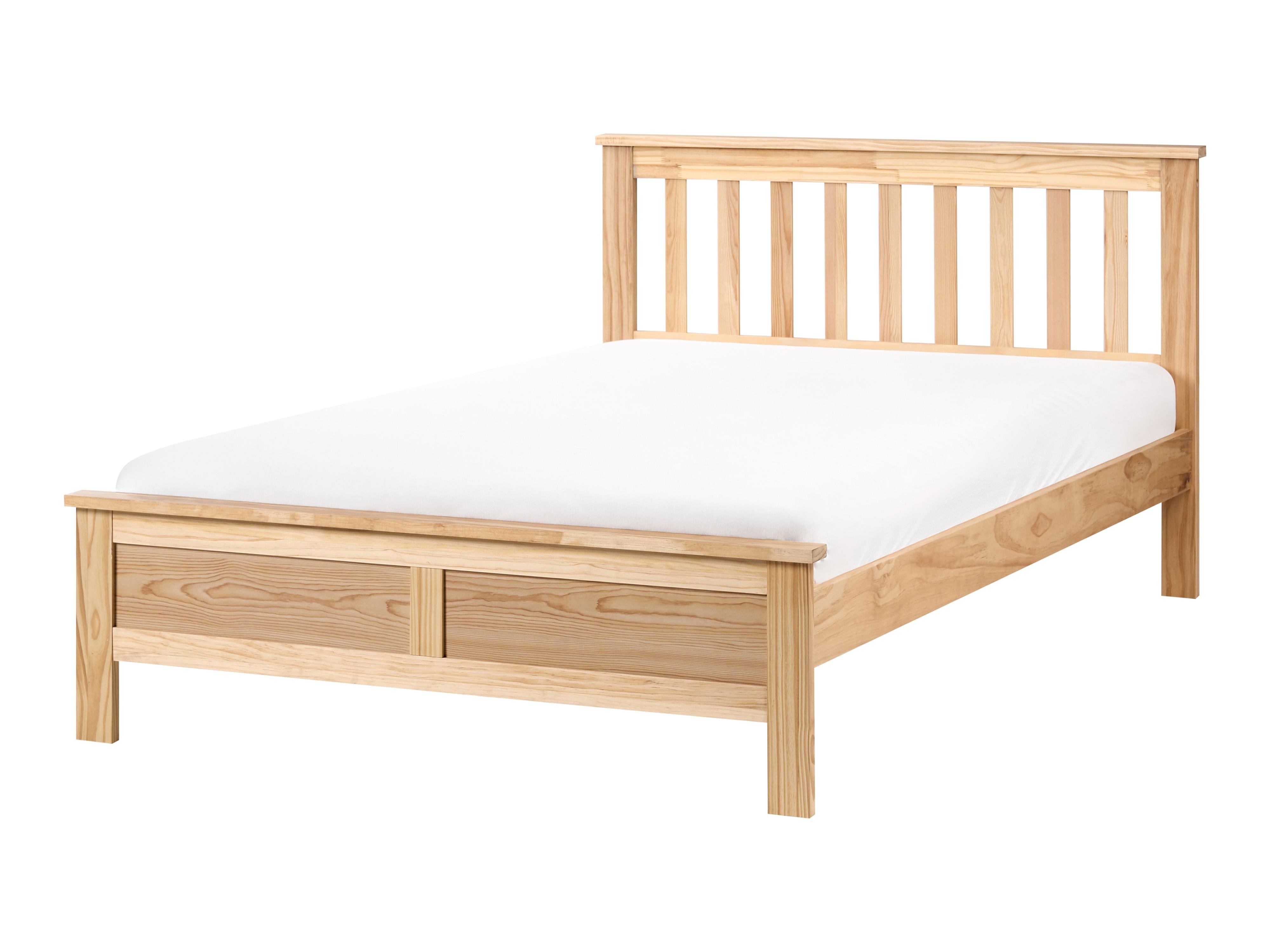 Bed Pine Wood MAYENNE 120 x 200 cm (EU Small Double) Light Brown