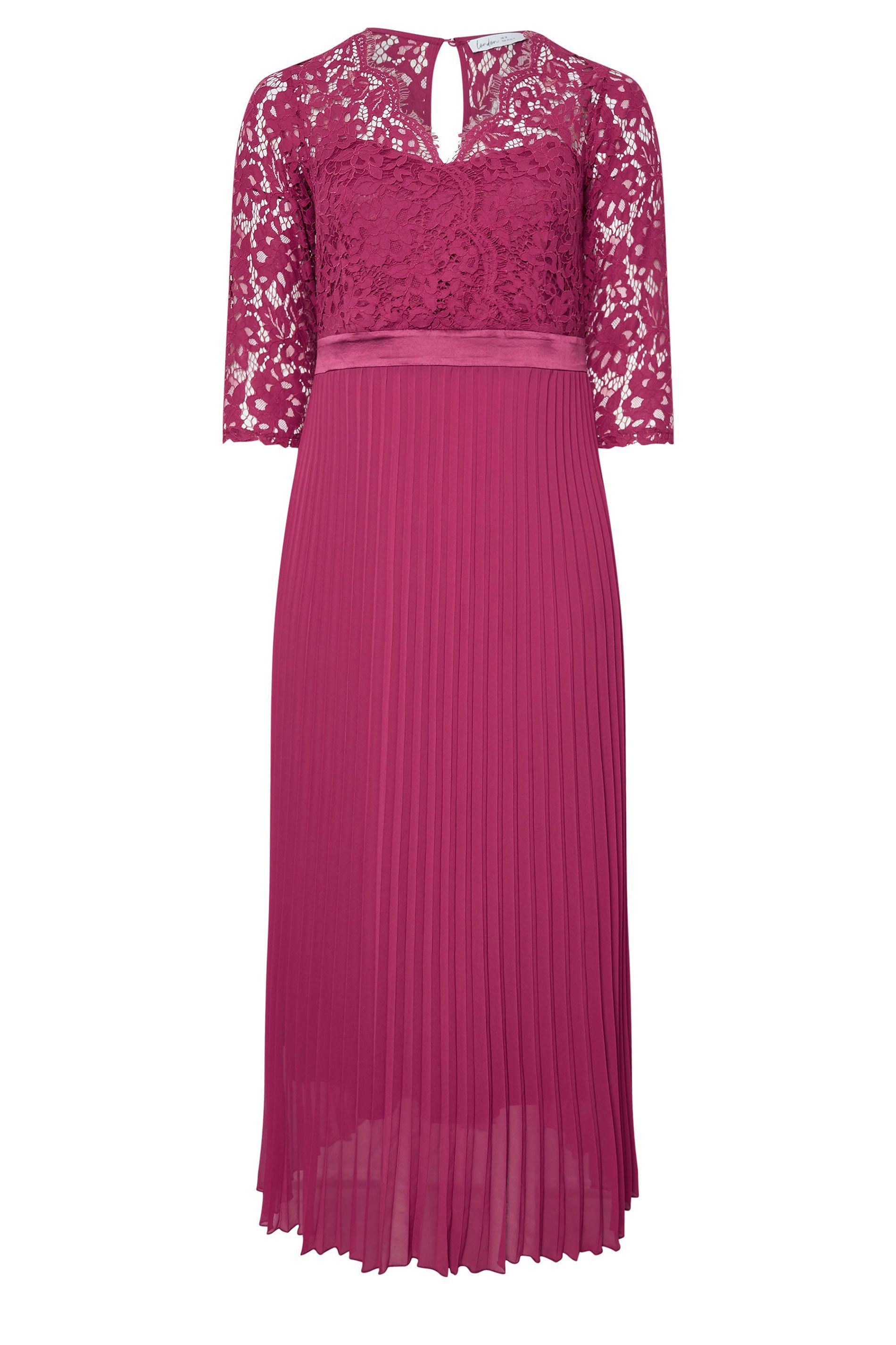Yours Lace Wrap Pleated Maxi Dress