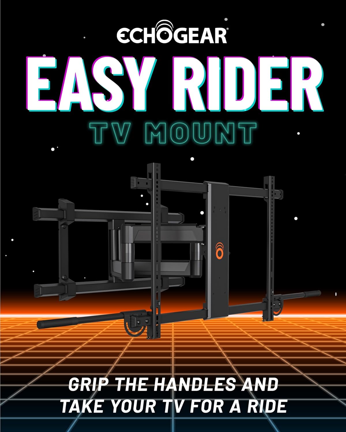 ECHOGEAR XL TV Wall Mount for Screens Up to 90 - Full Motion TV Bracket w/Handles to Extend, Swivel & Tilt Screen for No Fingerprints - Easy DIY w/Included Hardware - Perfect for QLED & OLED TVs
