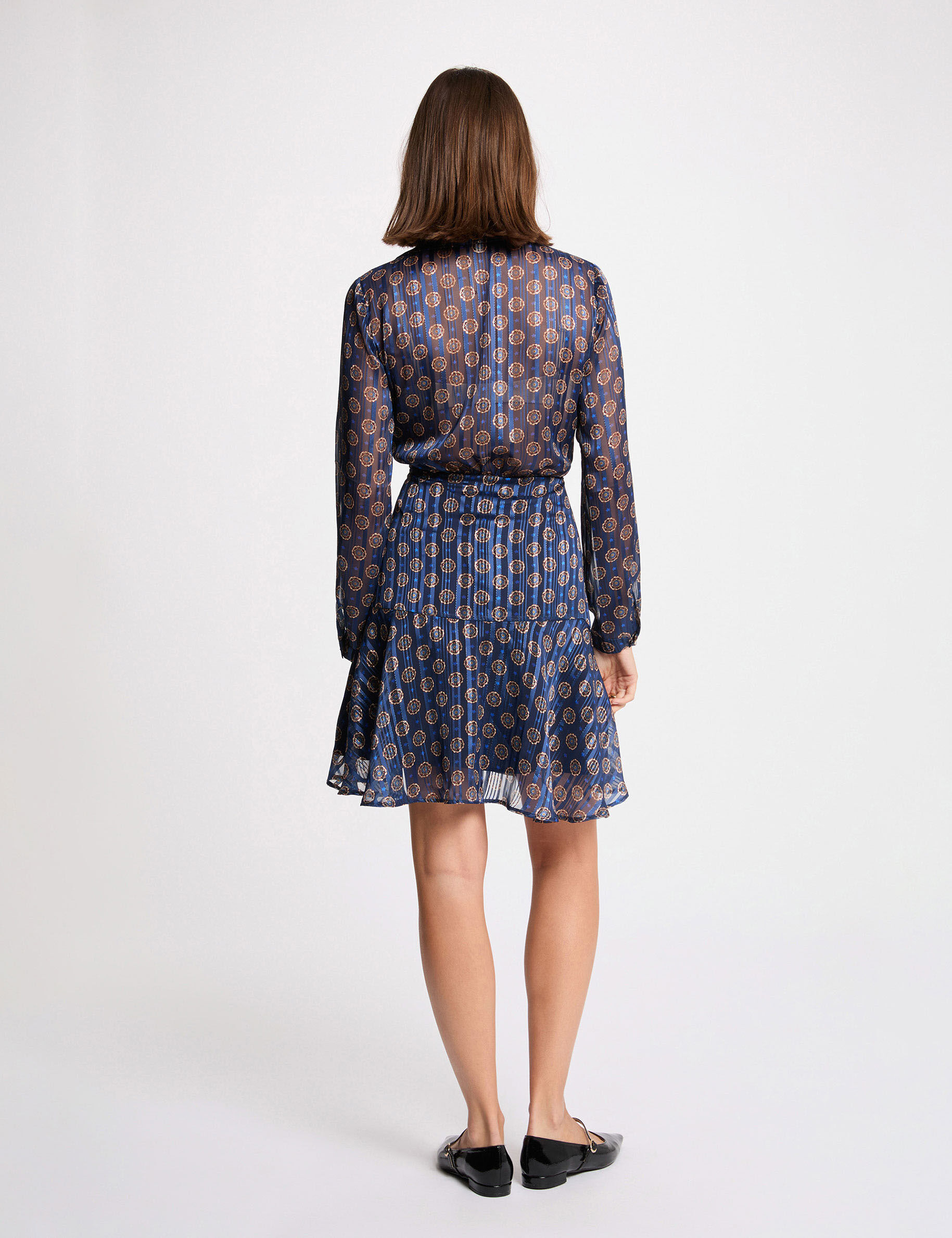 Flowy V-Neck Dress Multicolor Women