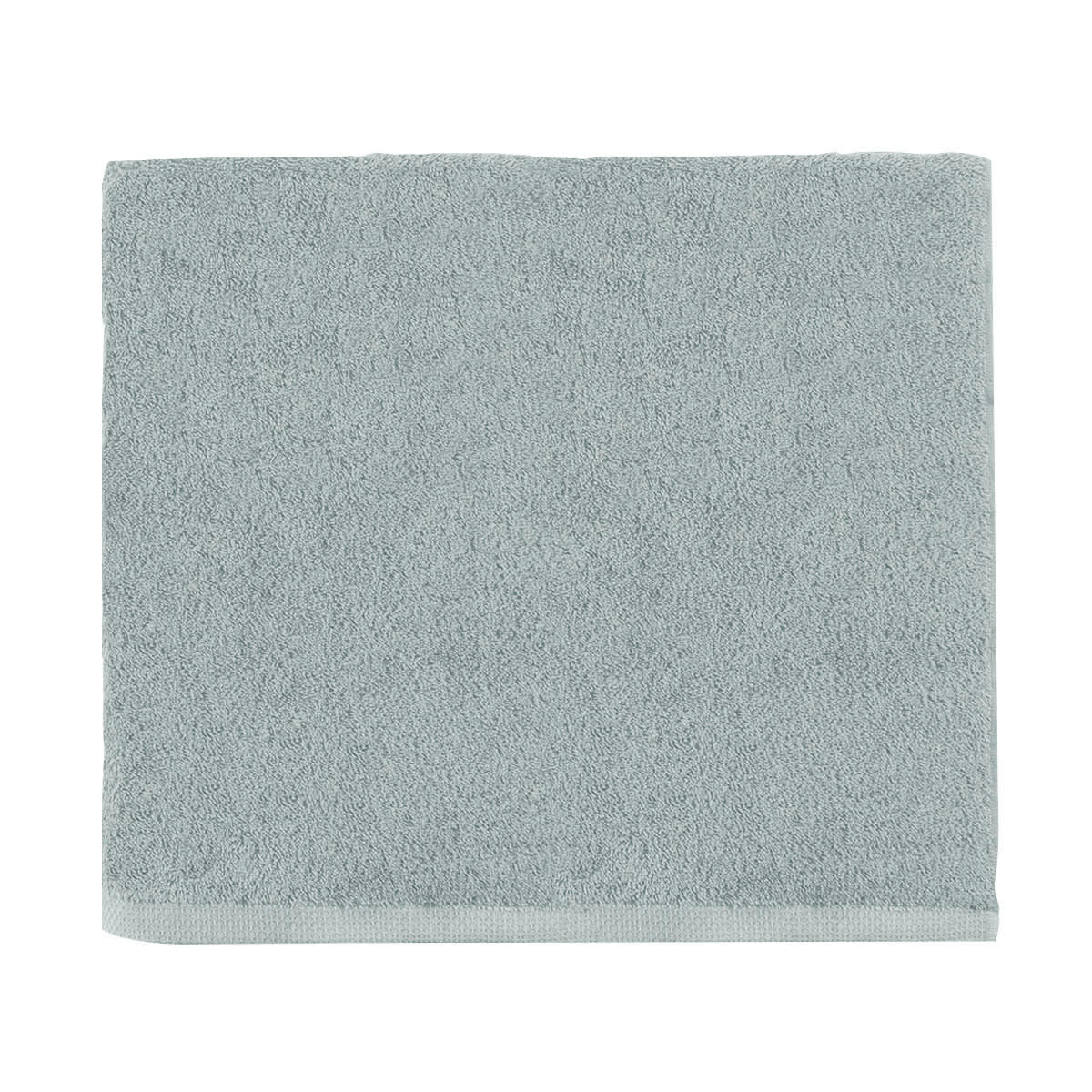 AQUA - Drap de douche uni en coton gris Plume 65x125
