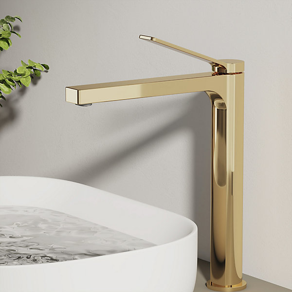 EMKE Robinet Lavabo Salle de Bain 335x233x46 mm Or Champagne, Mitigeur en Cuivre, Robinet de Cuisine , Cartouche Céramique