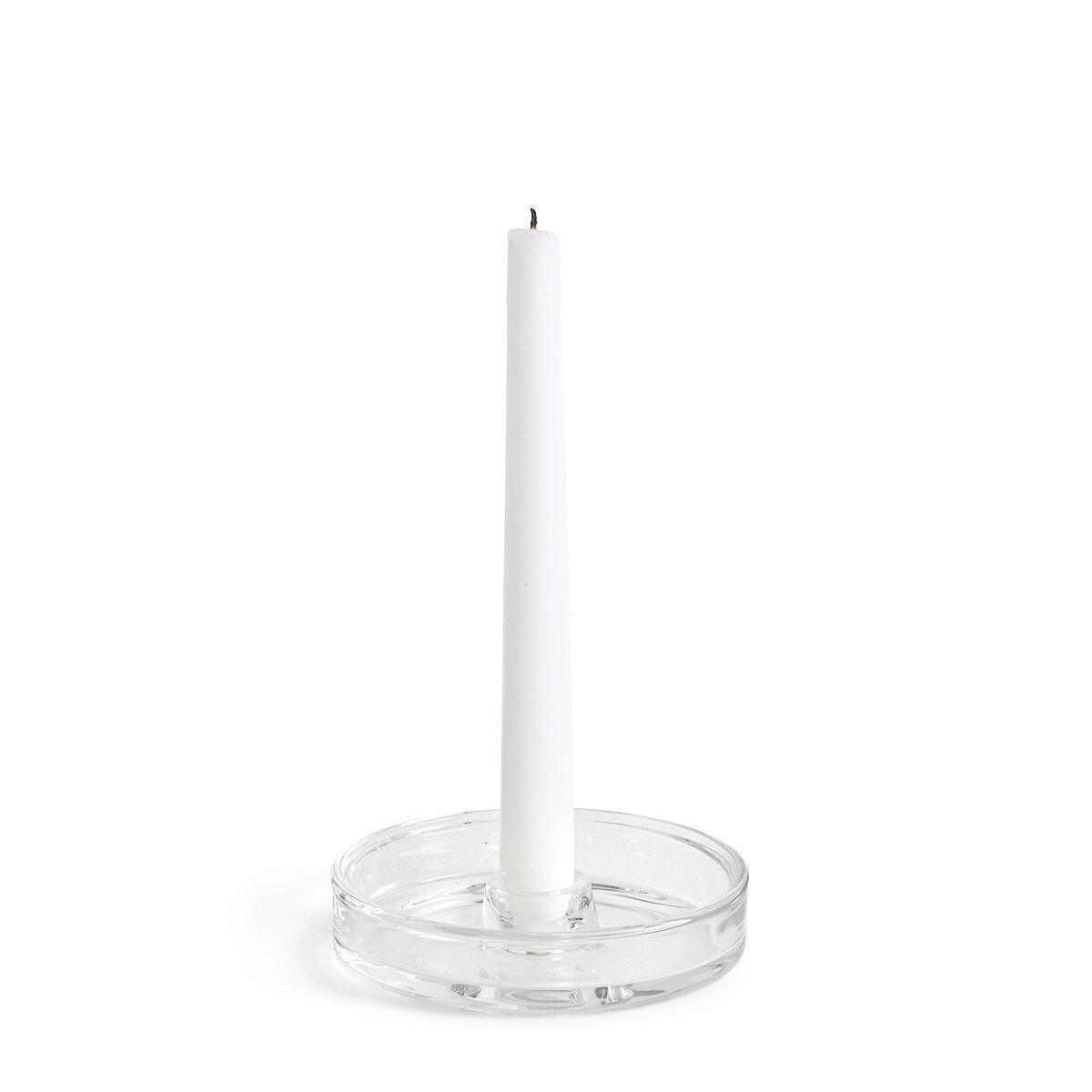 Lot de deux bougeoirs ronds en verre, Sila