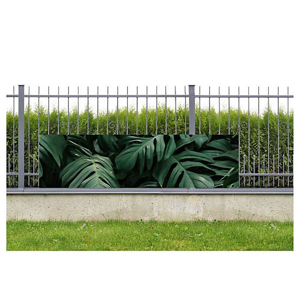 Brise vue feuillage vert CROISSANCE VEGETALE, H.0.8 x L.3 m, 100% occultant, Made in France par Scenolia   kit de fixation offert