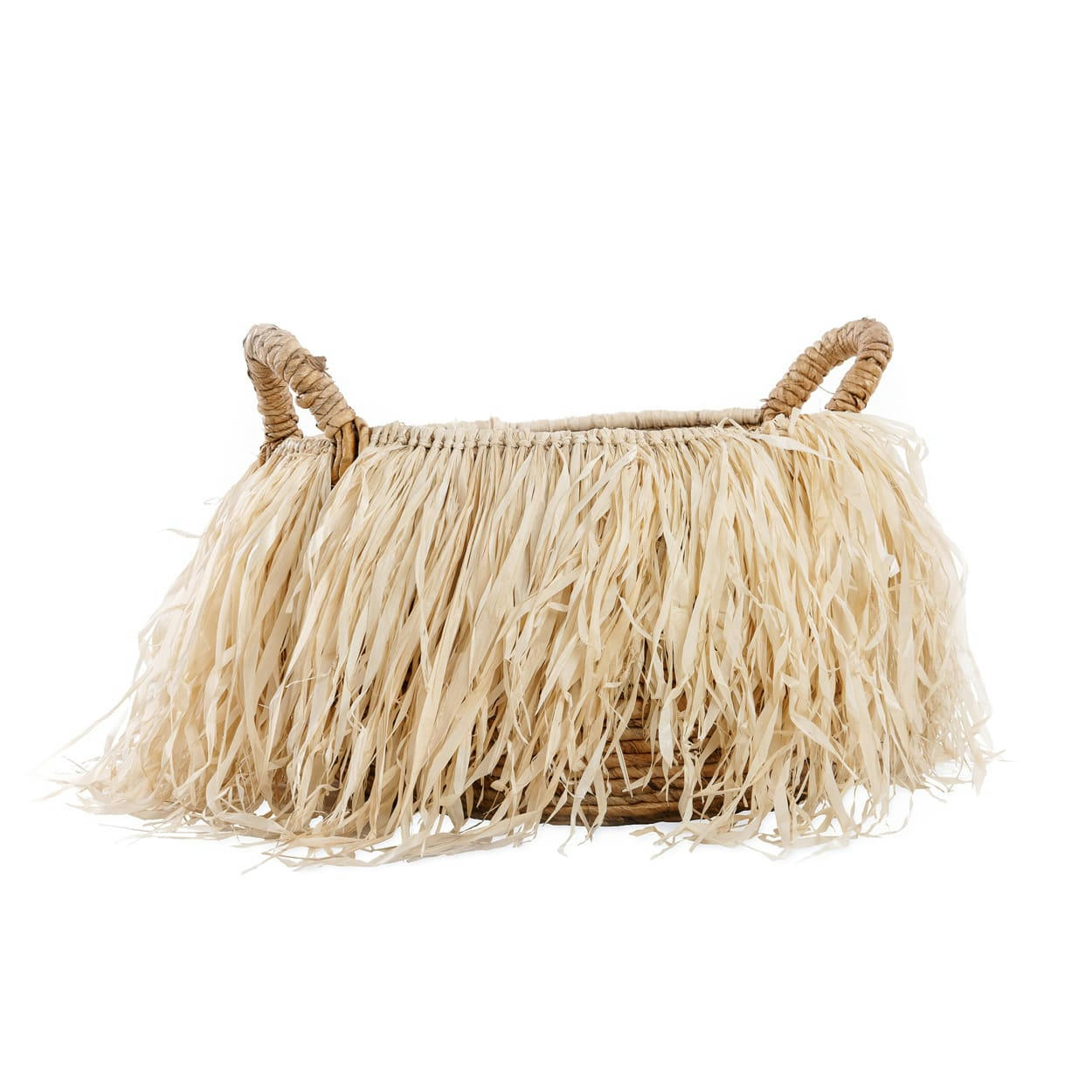 RAFFIA - Panier en raphia naturel moyen