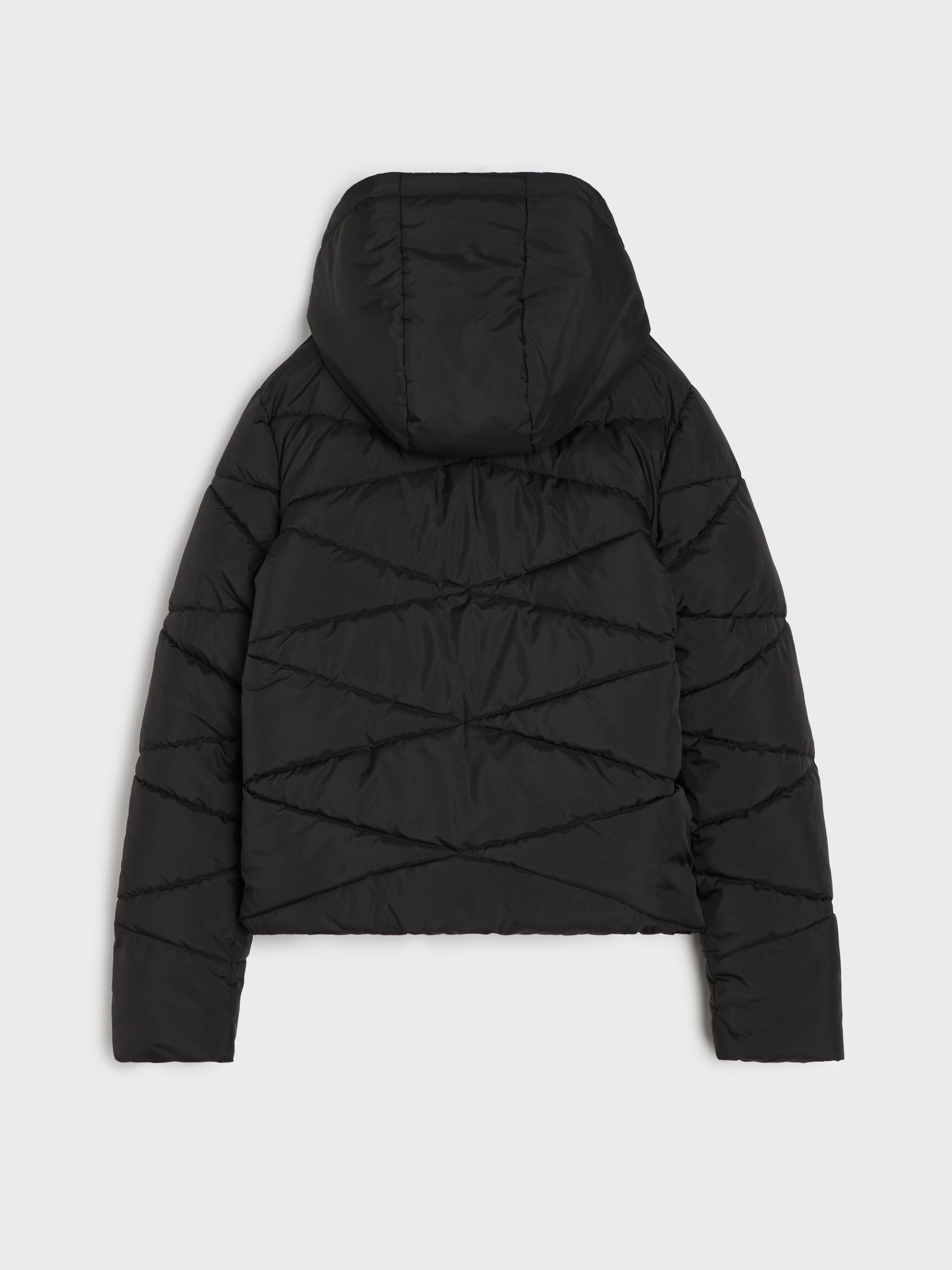 Pikowana kurtka puffer z kapturem