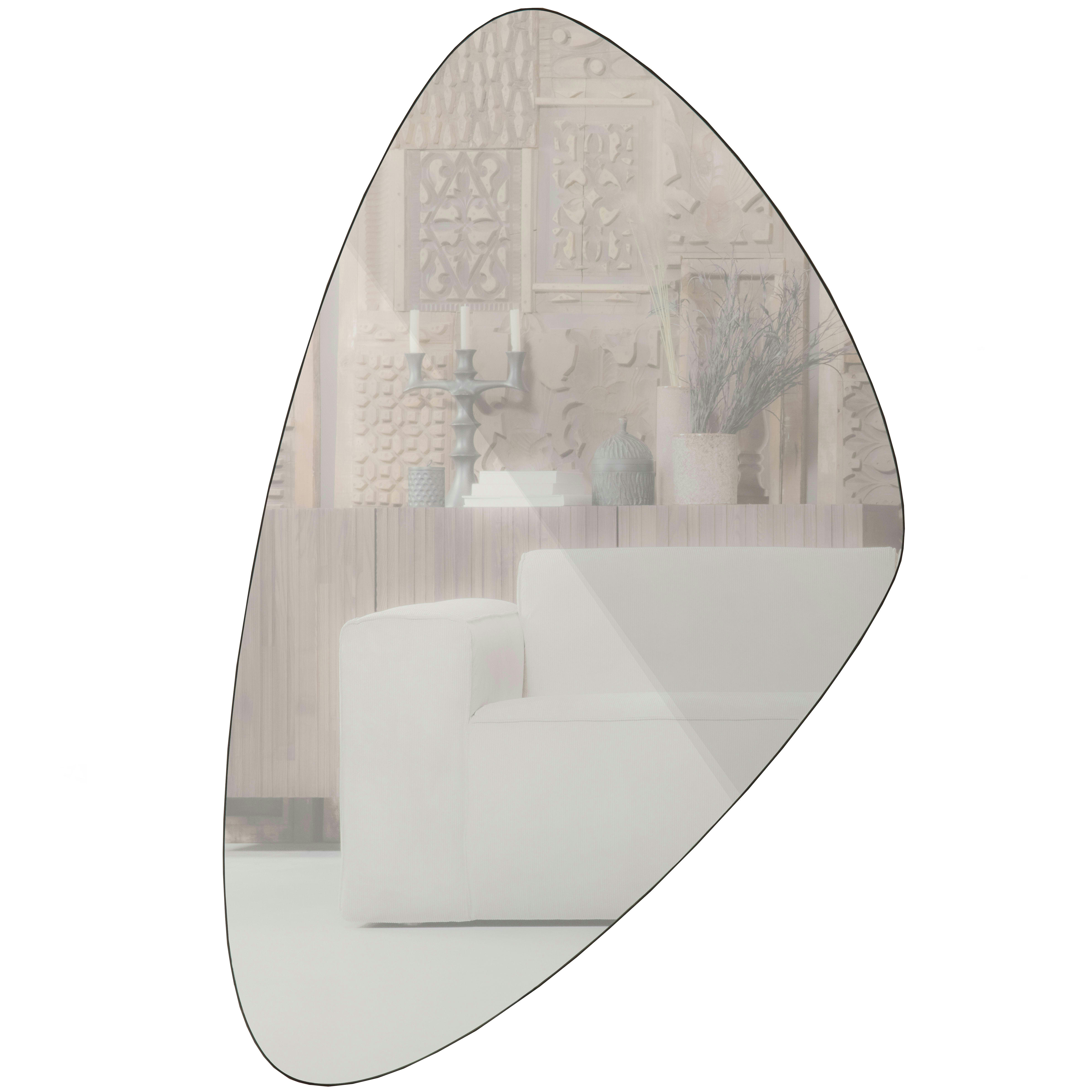 PHILOU - Petit miroir en bois noir 50x80