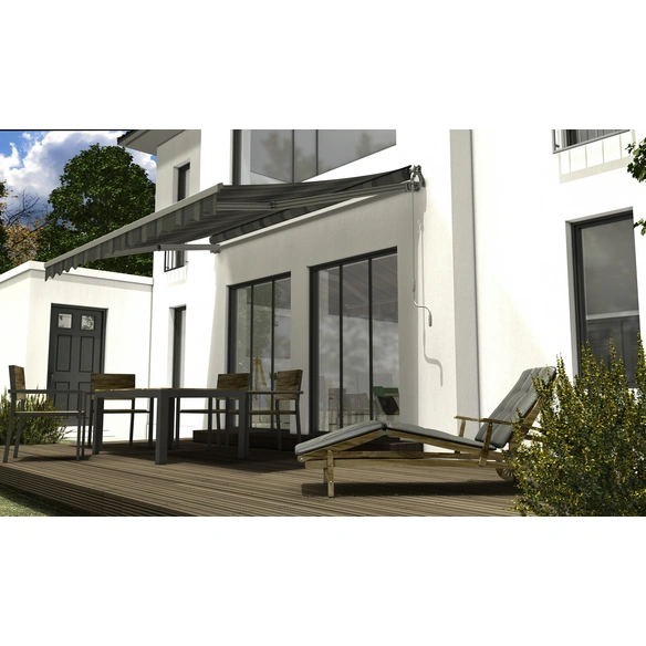 Gelenkarmmarkise, BxT: 350x250 cm, grau gestreift