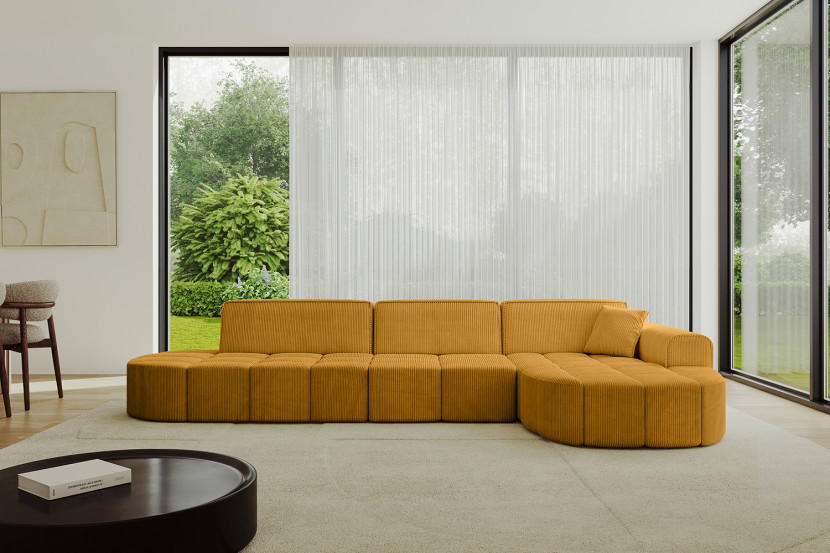 Narożnik prawostronny bez funkcji spania LIVO-L2 - 337x173x79,5 Żółty