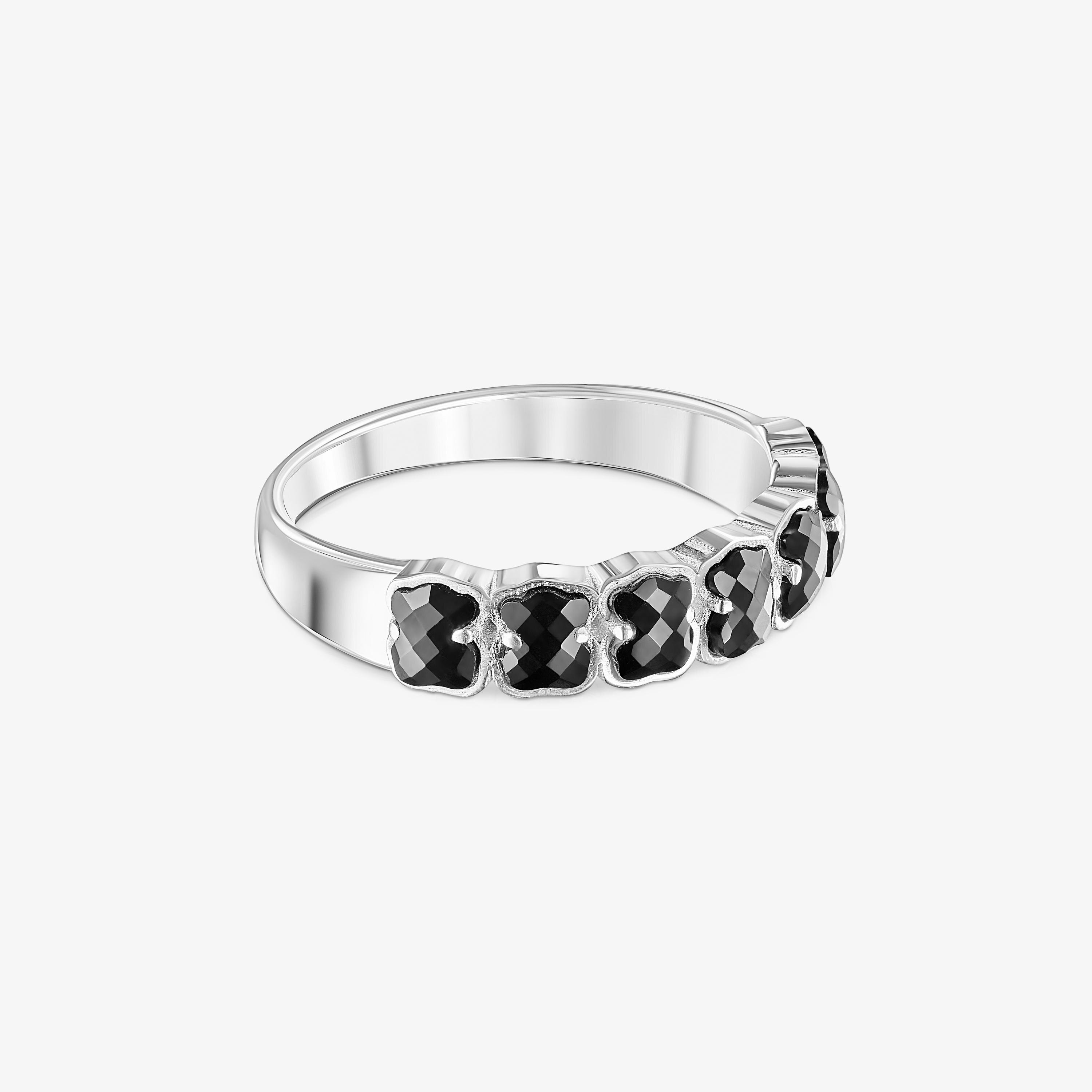 Anillo de plata con ónix motivos oso TOUS Mini Onix