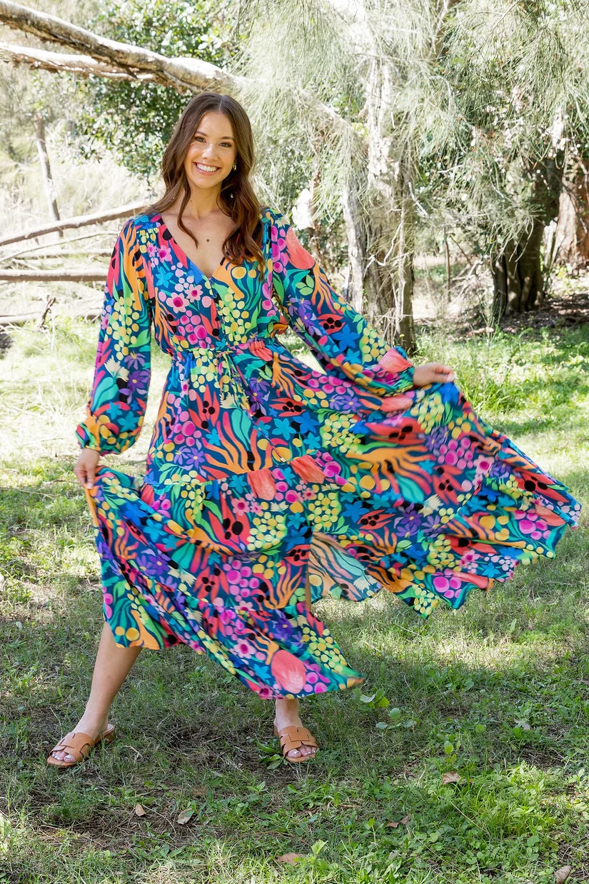 Bonnie Long Sleeve Dress in Natives by Kasey Rainbow