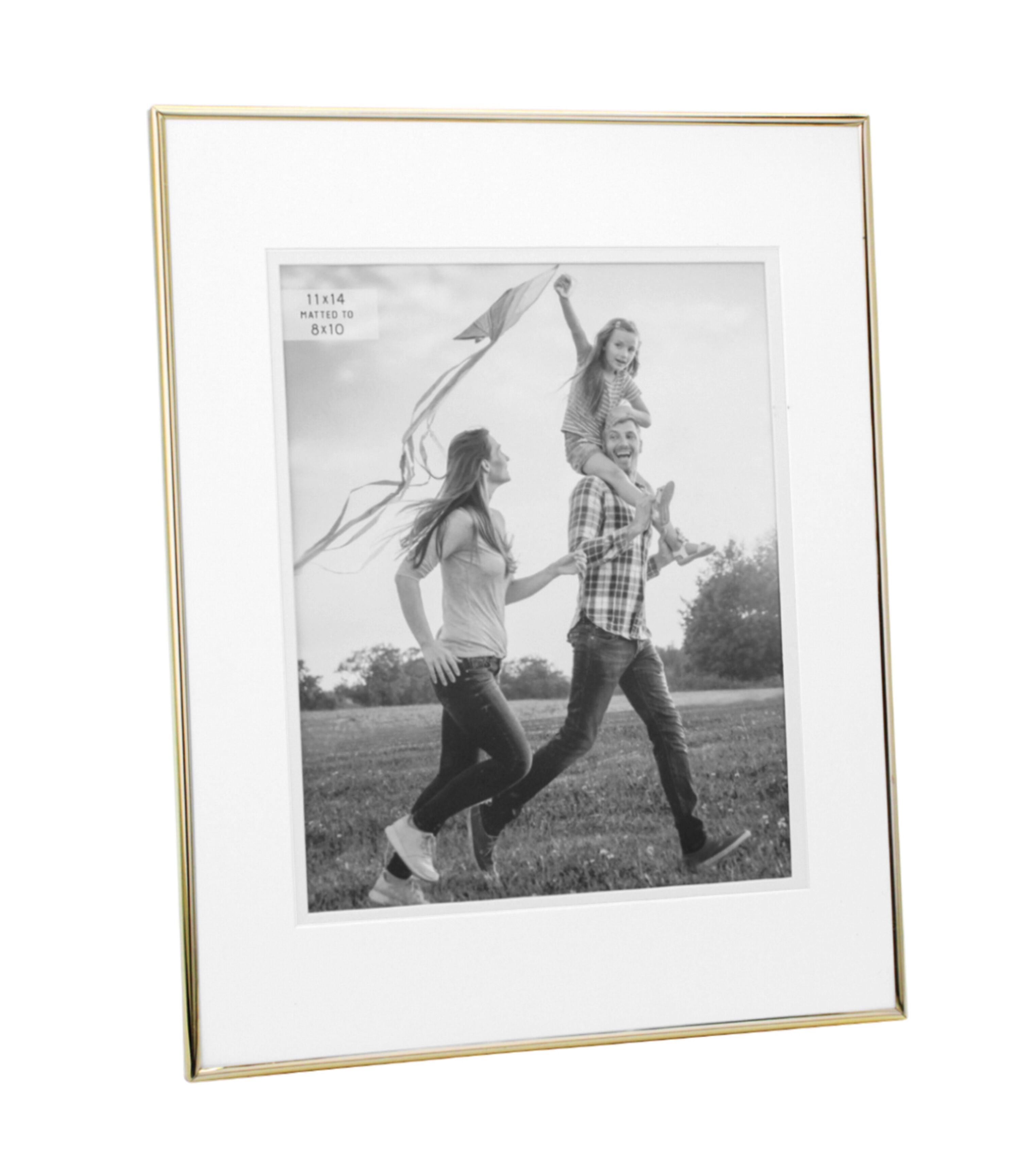 11 x 14 Matted to 8 x 10 Gold Tabletop Picture Frame