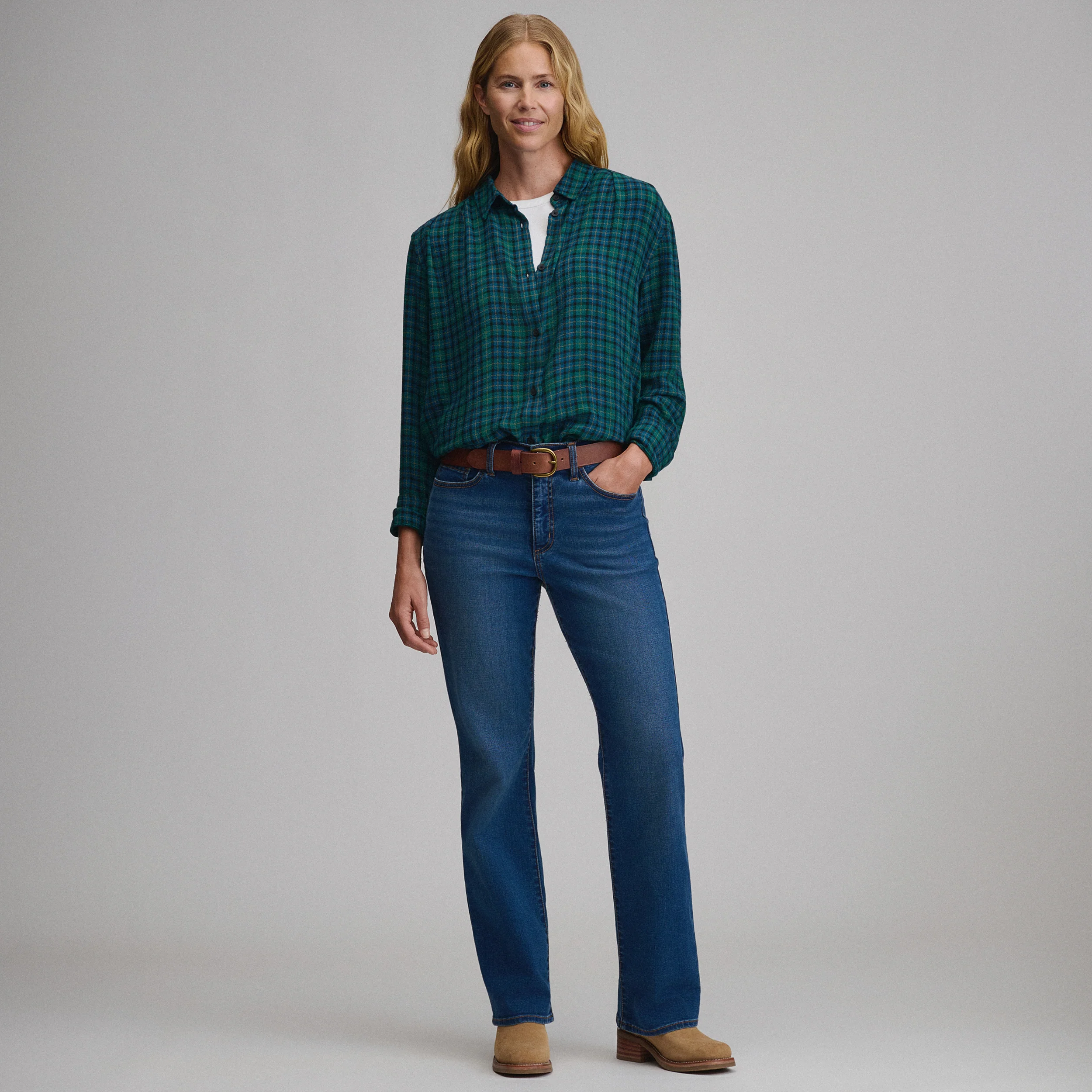 Women's Long-Sleeve Softened Button-Down Shirt
