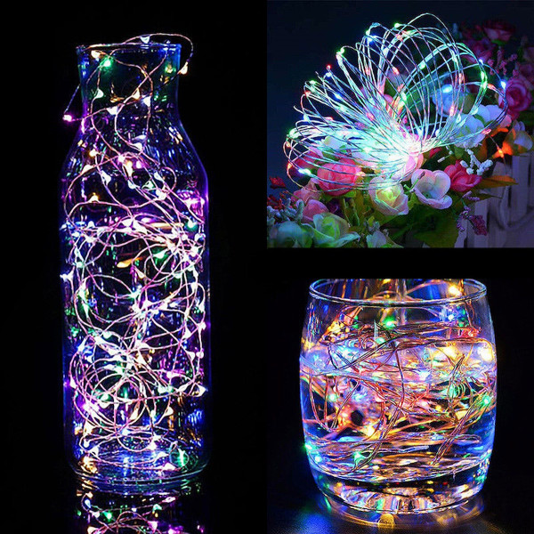 Lampki choinkowe 200 led na prąd druciki mikro multikolor