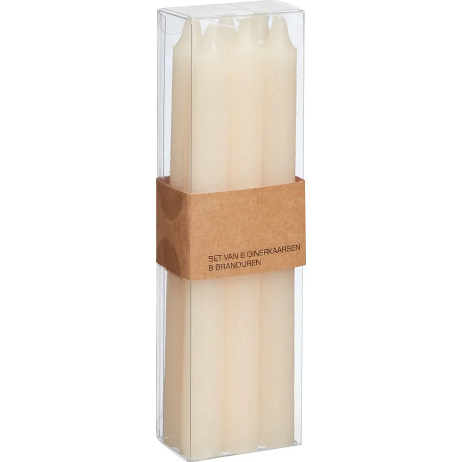 Kwantum Kaarsen & Theelichten | Kaarsen & Theelichten | Dinerkaars  6 Stuks Naturel