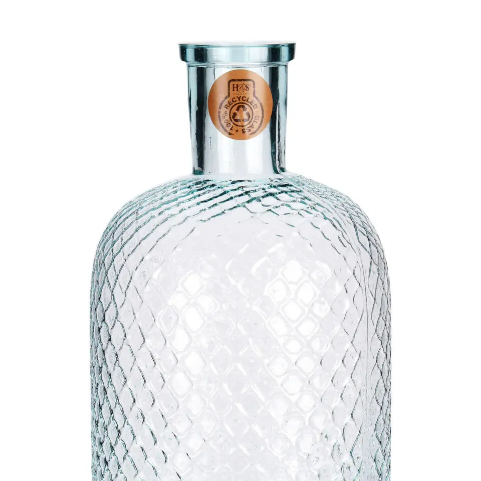 Vaas - smalle hals - transparant - glas - 19 x 42 cm