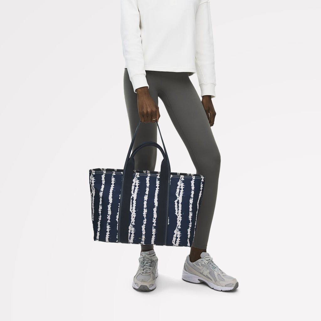 Halley Row - Tie Dye Stripe - Large Ziptop Tote