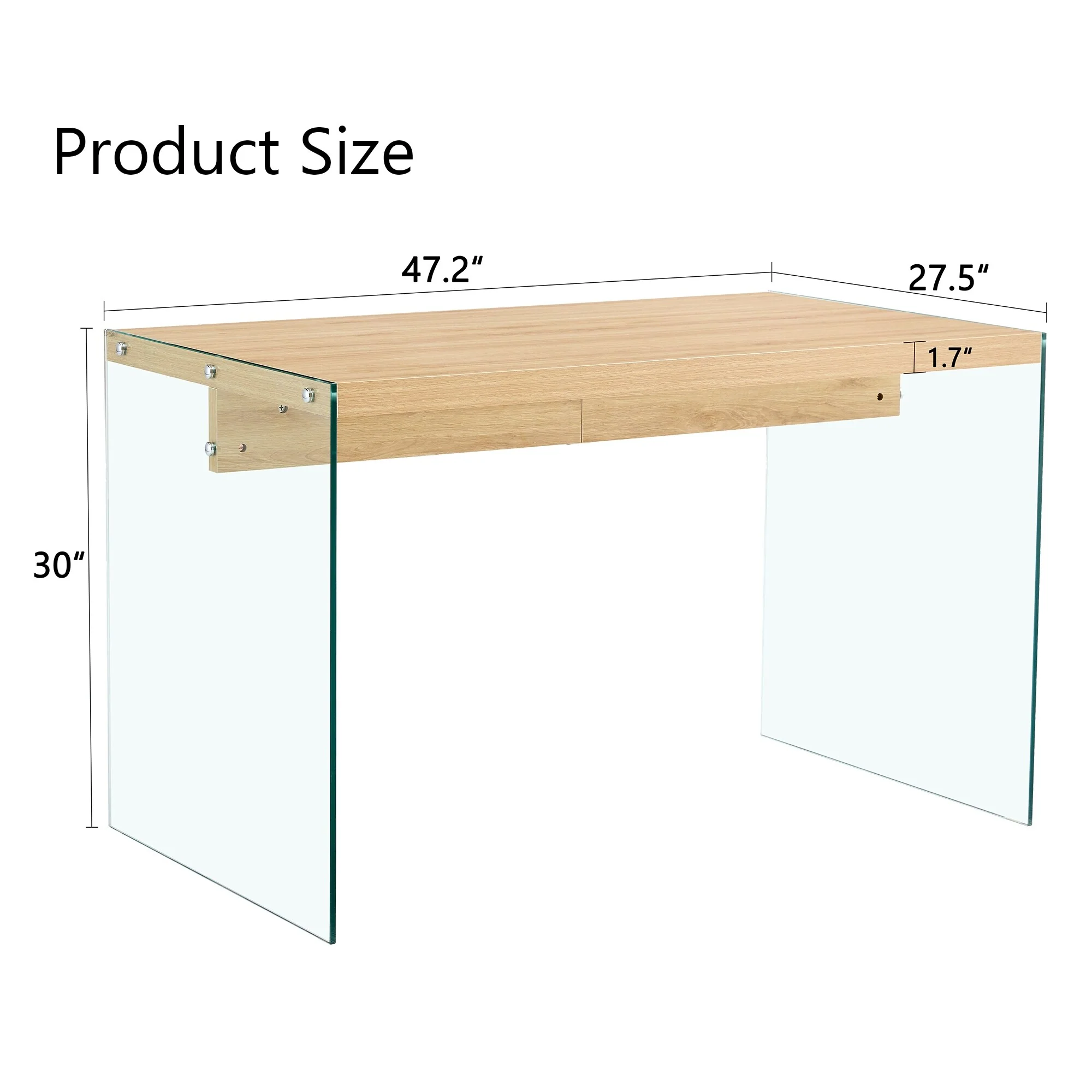 Dining Table, With Transparent Tempered Glass Legs