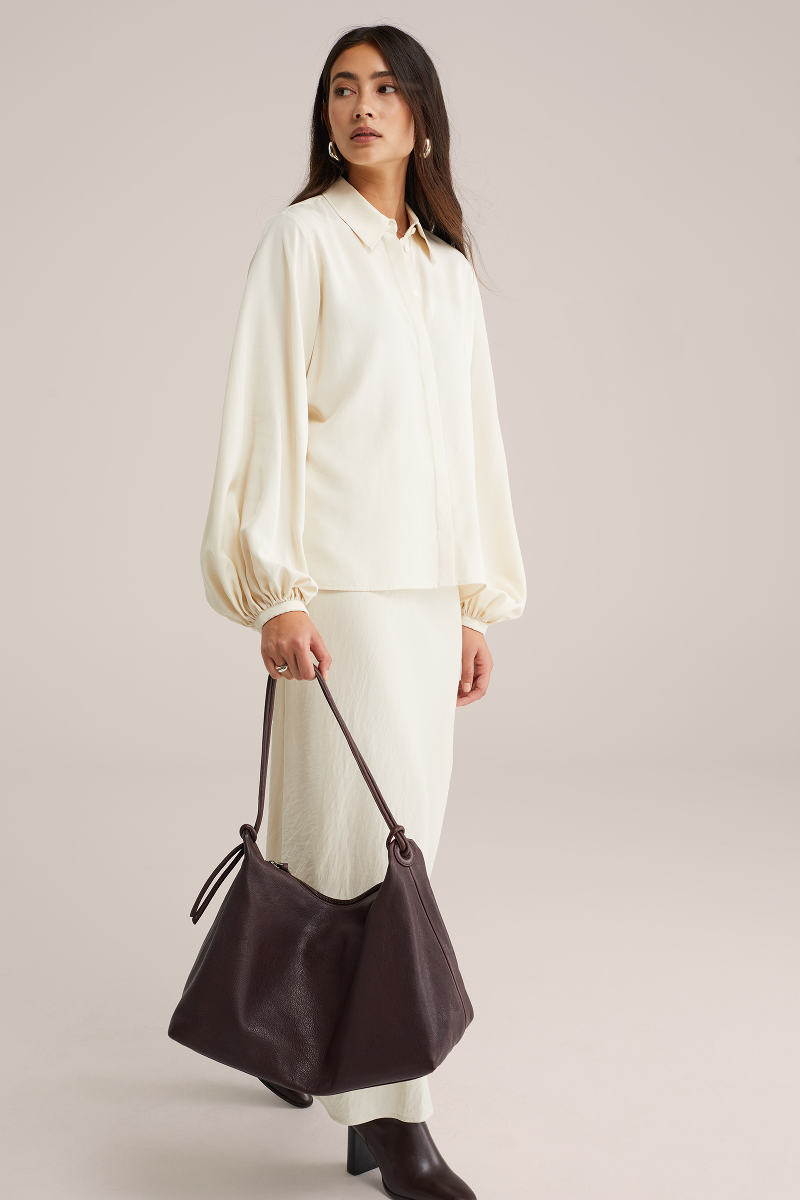 Dames leren schoudertas