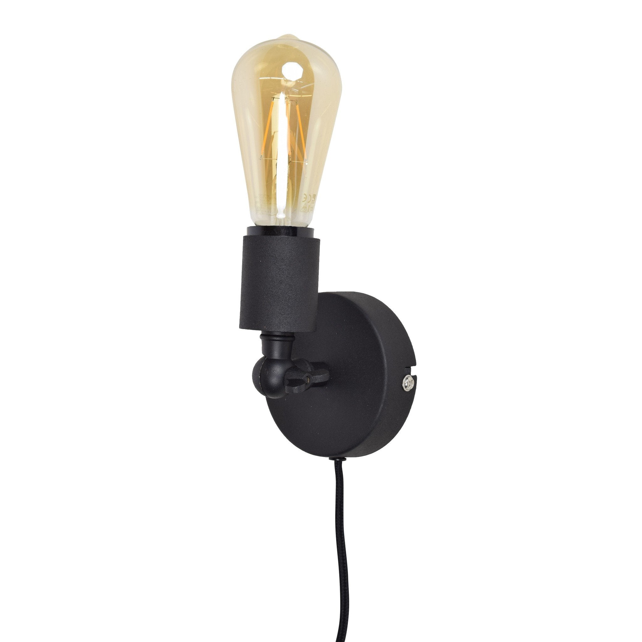 Urban Interiors wandlamp Bulby - 1 lichts - 9 x 14  cm - zwart