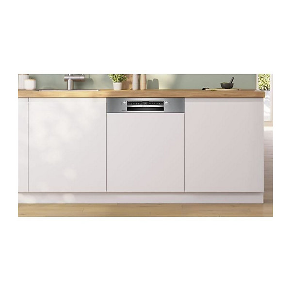 Lave-vaisselle semi-encastrable BOSCH SMI6ZCS10E SER6 - 14 couverts - Induction - L60cm - 40 dB - Classe B - Acier Brossé