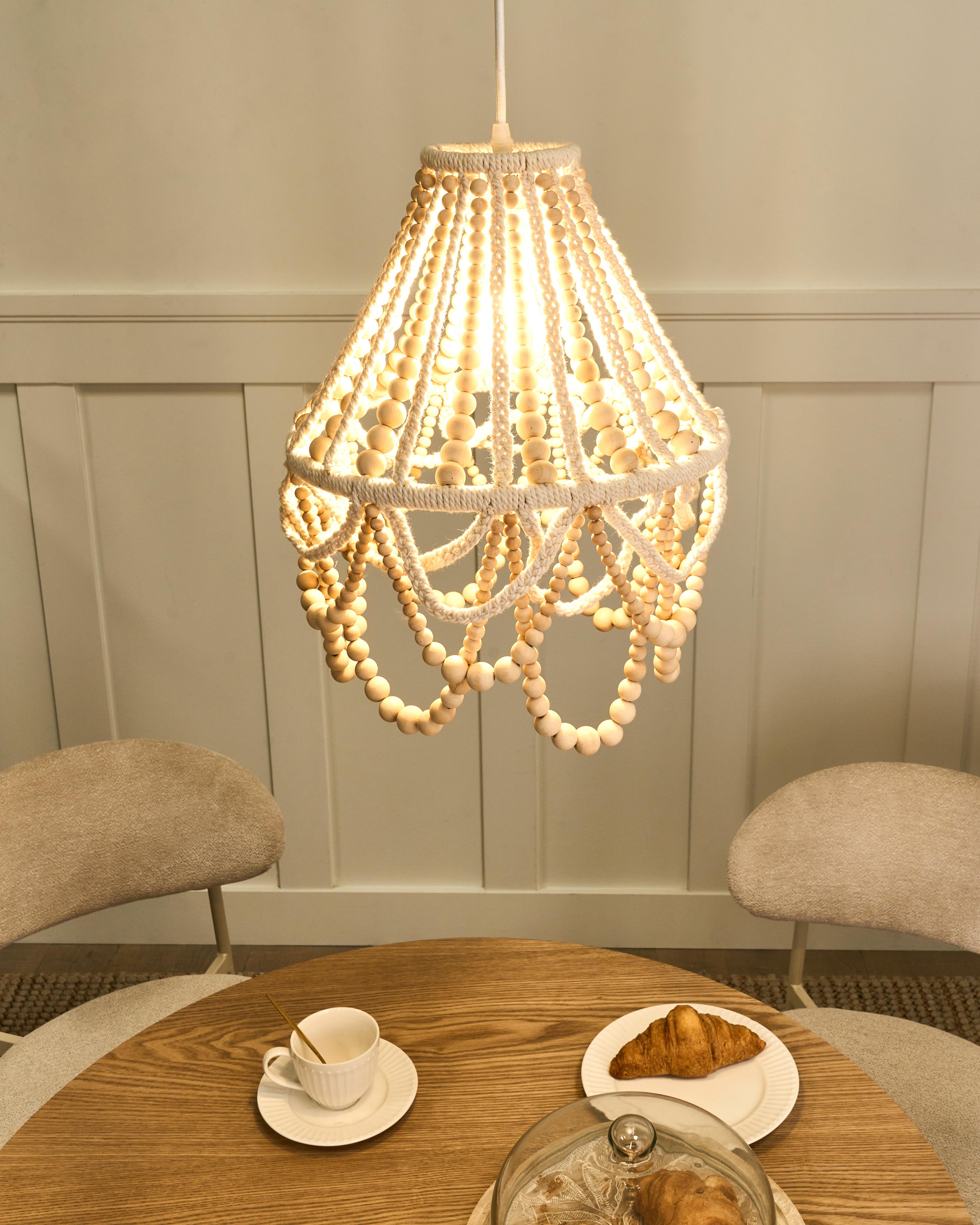 Chandelier MENIK Wood Light Brown